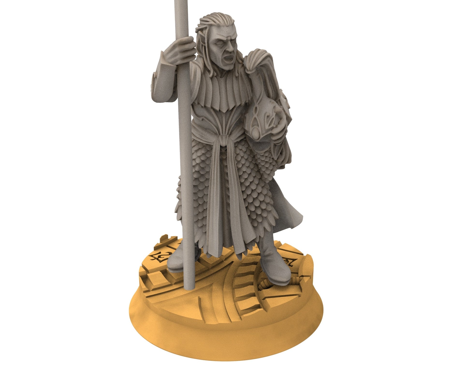 Darkwood - King royal guards pikemen Forest Warriors Version 2 - pike, Middle rings miniatures for wargame D&D, Lotr, Medbury miniatures