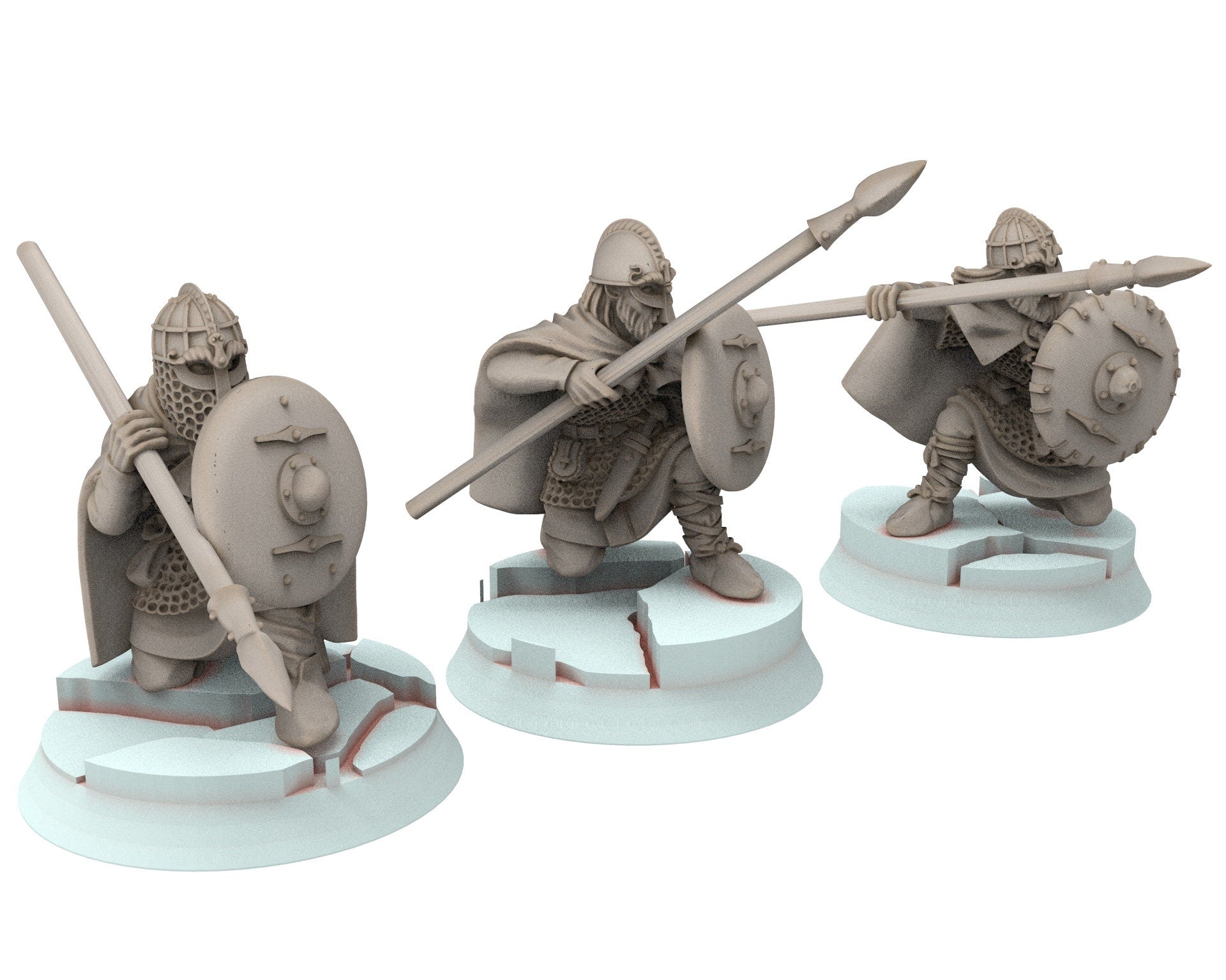 Vendel Era - Armoured Casualites, Germanic Tribe Warband, 7 century, miniatures 28mm for wargame Historical... Medbury miniature