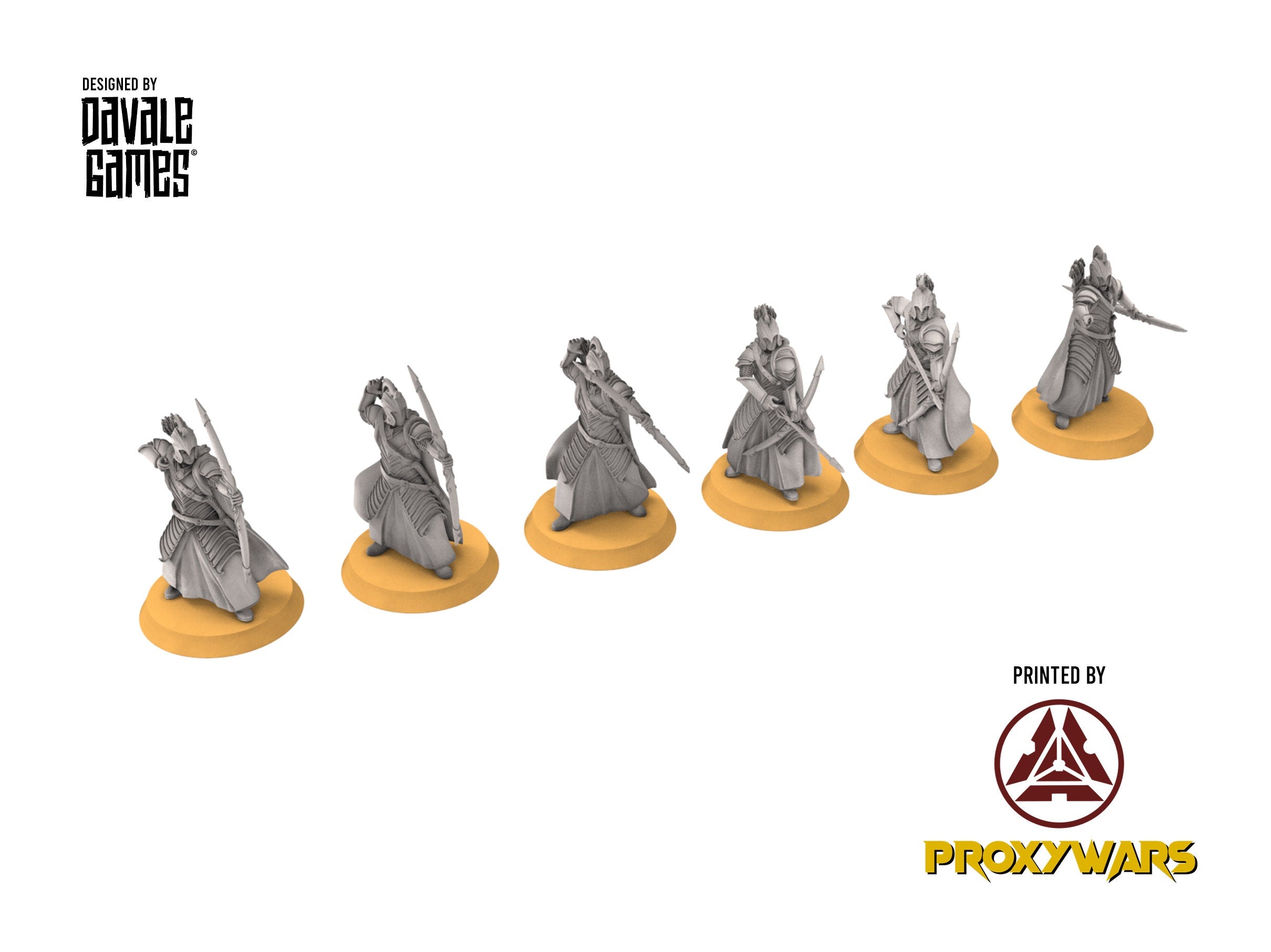 Rivandall - Bowmen, Last Hight elves from the West, Middle rings miniatures pour wargame D&D, SDA...