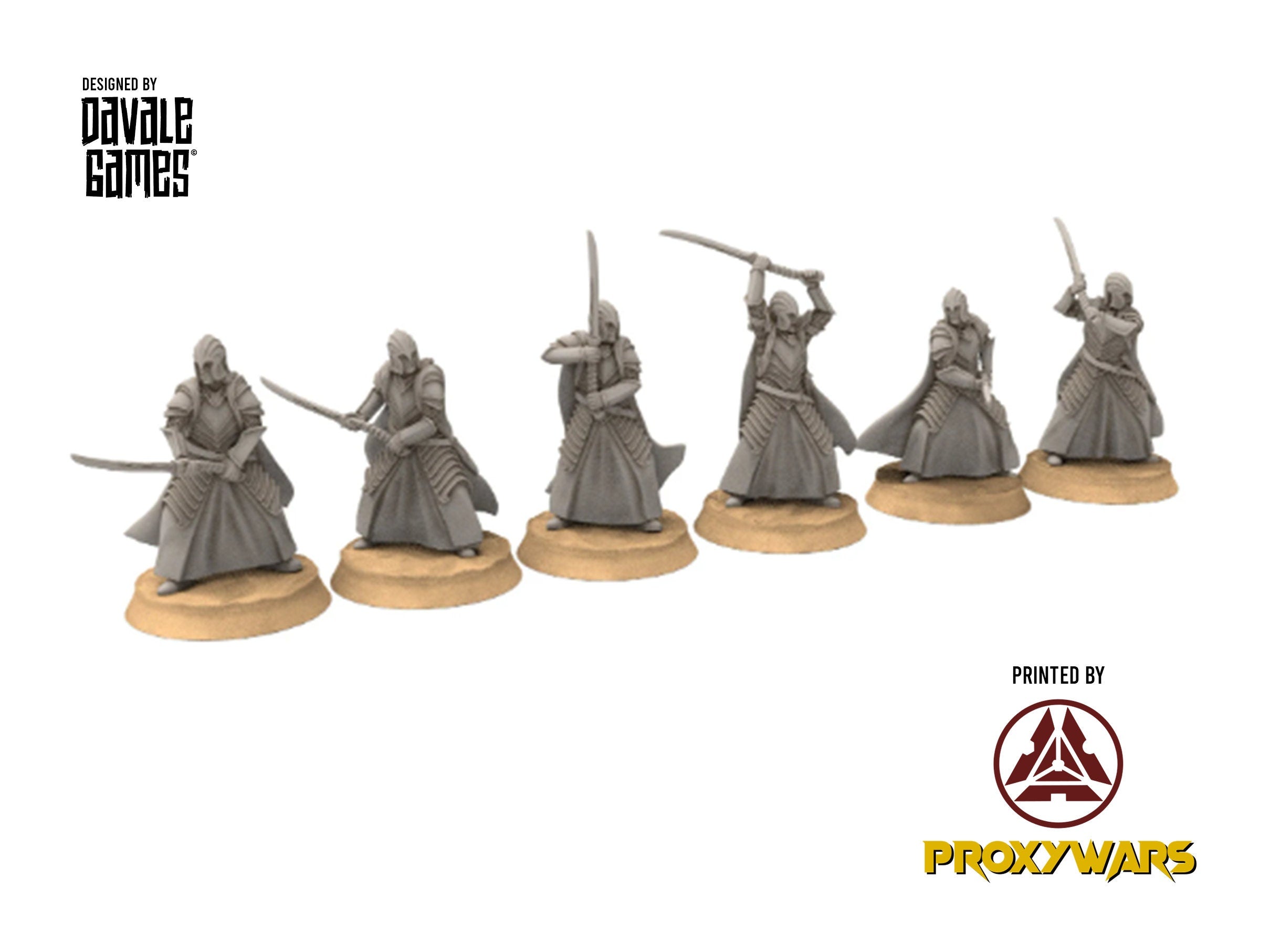Rivandall - Swordmen, Last Hight elves from the West, Middle rings miniatures for wargame D&D, Lotr...