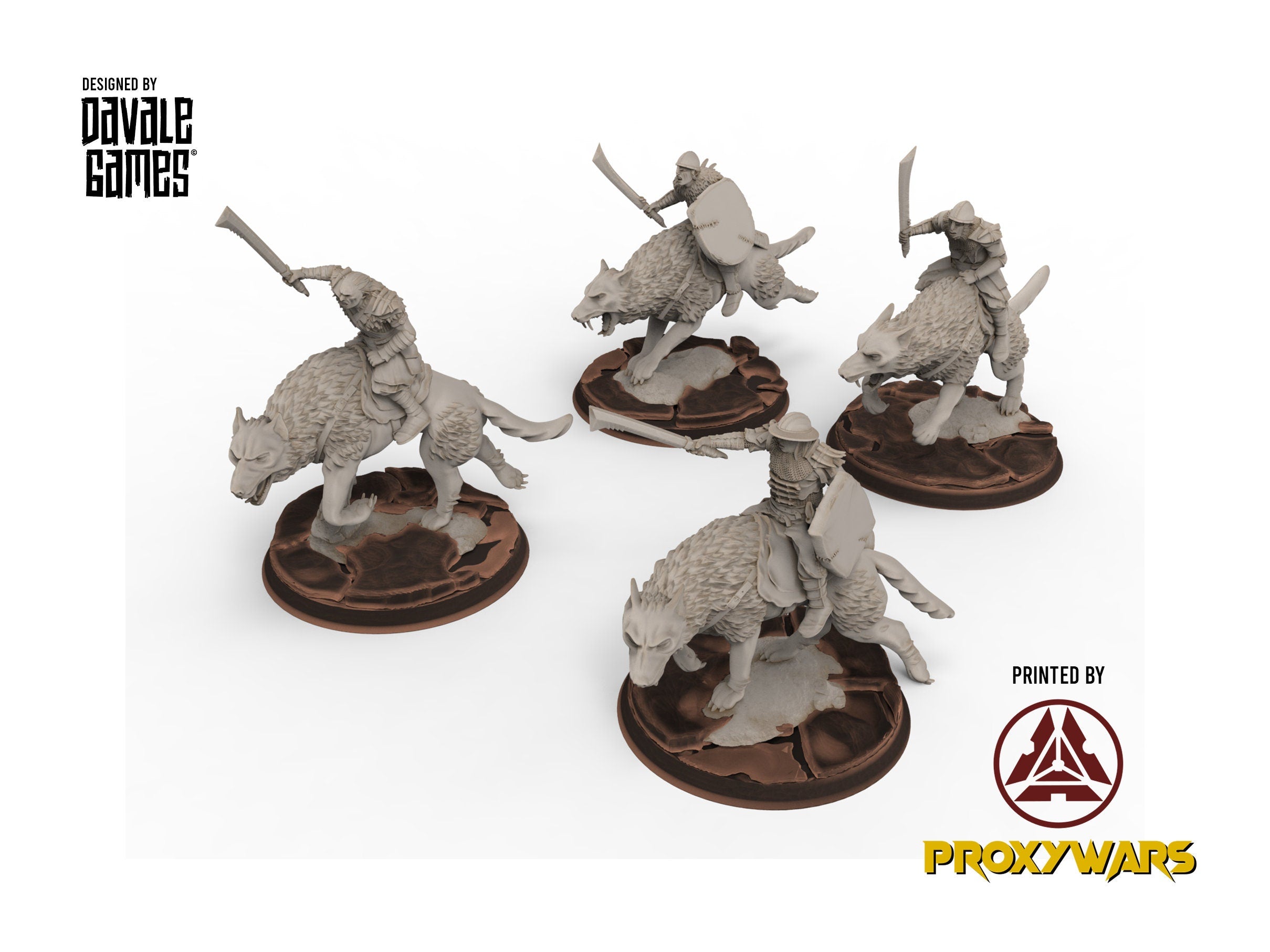 Orc horde - Orc Warg Rider , Orc warriors warband, Davale, Middle rings miniatures pour wargame D&D, Lotr...
