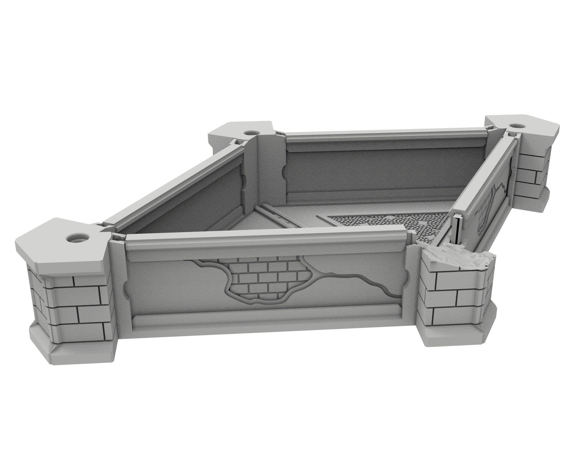 Civilian Ruined building printed in PLA and resin usable for warmachine, Damocles, One Page Rule, Firefight, infinity, scifi wargame...