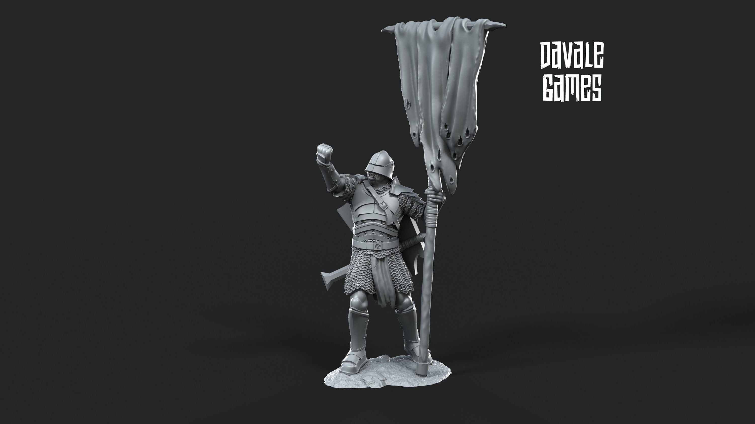 Orc horde - Blood-Handed Banner, Orc warriors warband, Davale, Middle rings miniatures pour wargame D&D, Lotr...