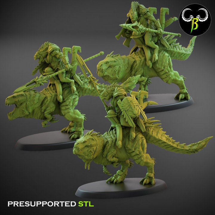 Lost temple - Carnadon Rider lizardmen usable for wargames, Oldhammer, battle, king of wars, 9th age, dungeons and dragons