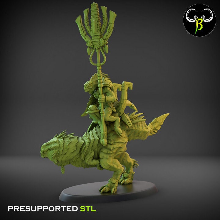 Lost temple - Carnadon Rider lizardmen usable for wargames, Oldhammer, battle, king of wars, 9th age, dungeons and dragons