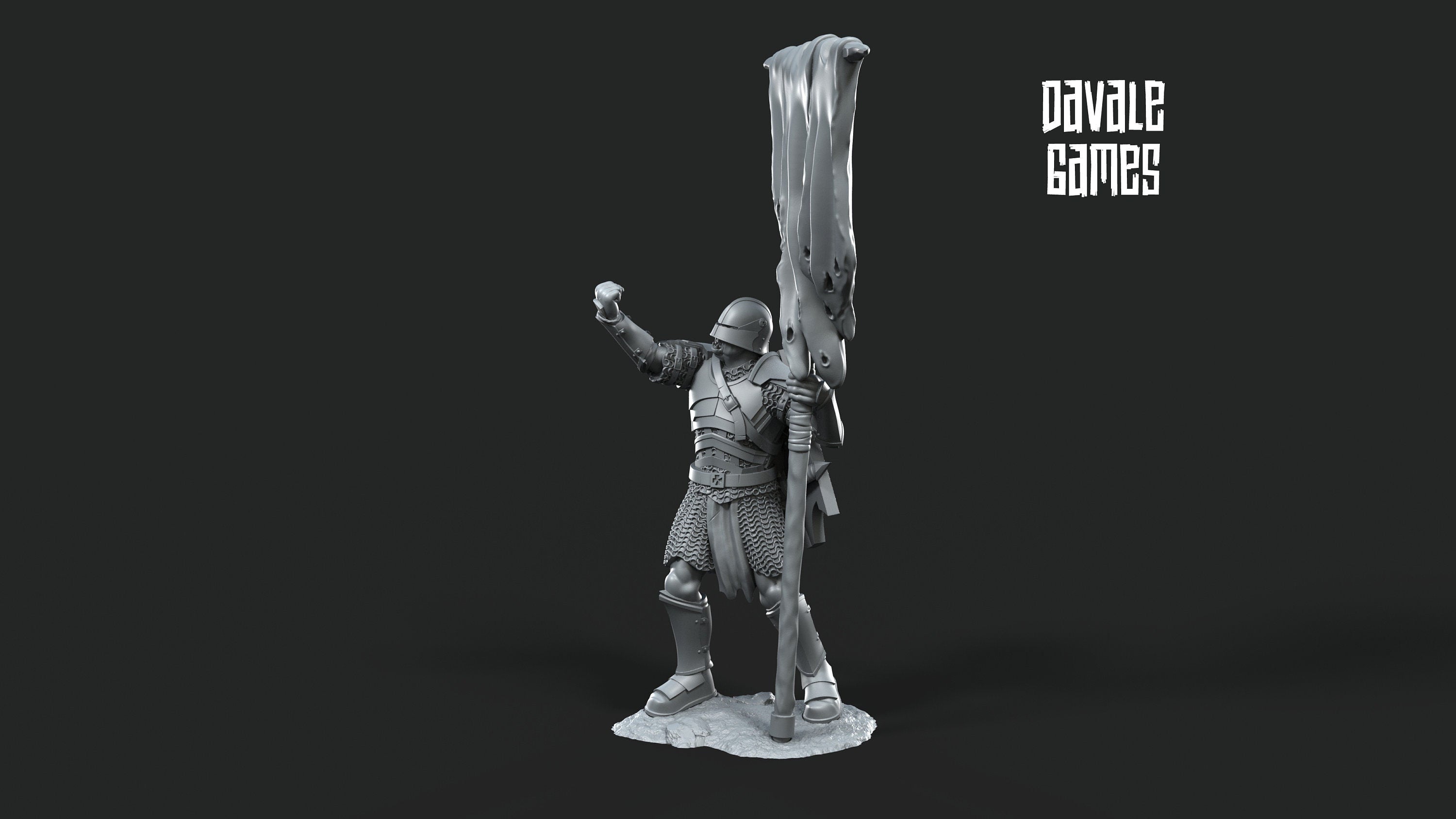 Orc horde - Blood-Handed Banner, Orc warriors warband, Davale, Middle rings miniatures pour wargame D&D, Lotr...