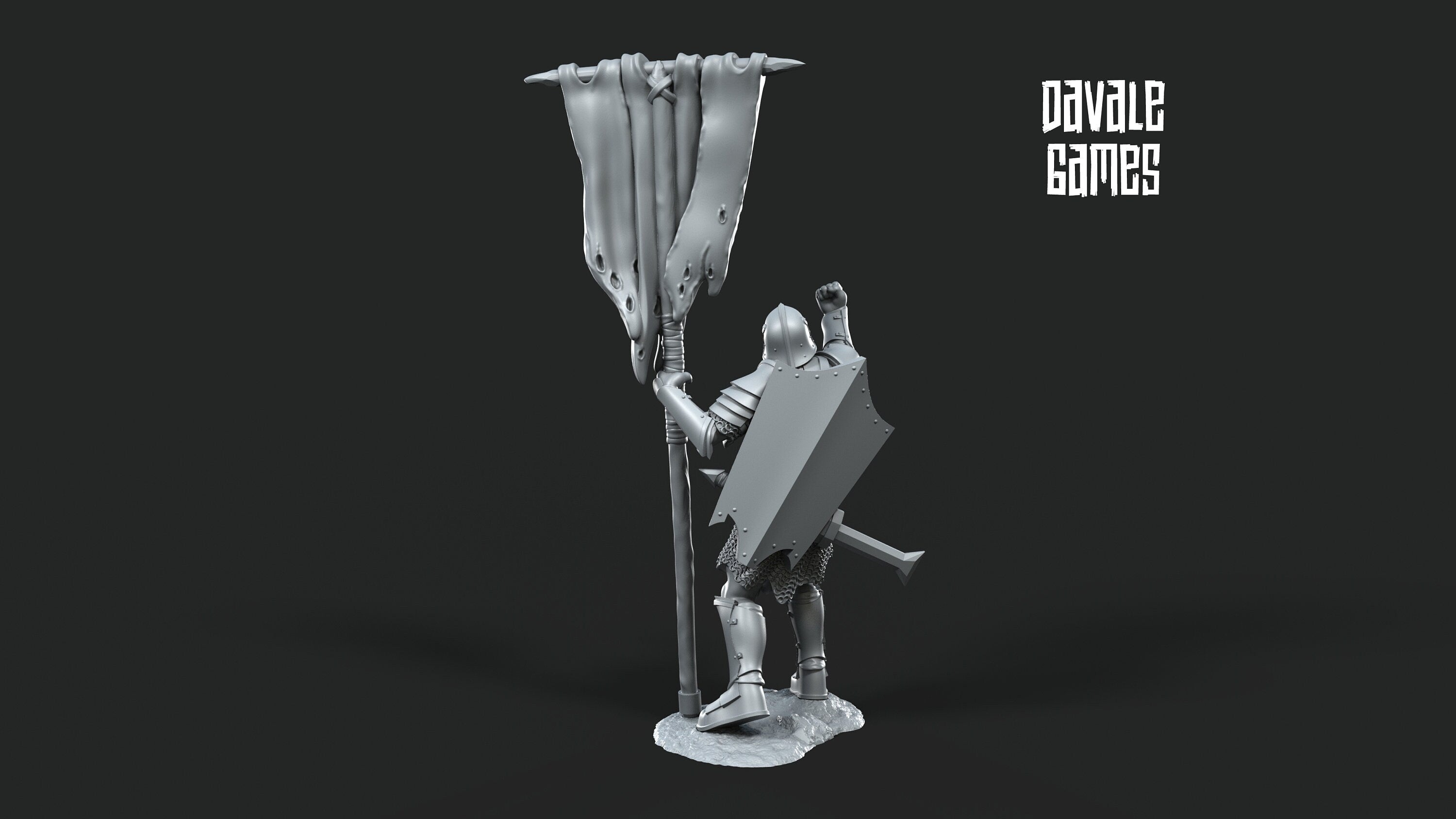 Orc horde - Blood-Handed Banner, Orc warriors warband, Davale, Middle rings miniatures pour wargame D&D, Lotr...