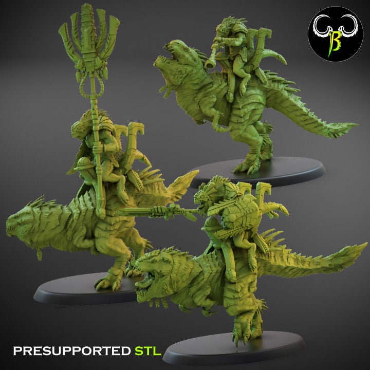 Lost temple - Carnadon Rider lizardmen usable for wargames, Oldhammer, battle, king of wars, 9th age, dungeons and dragons