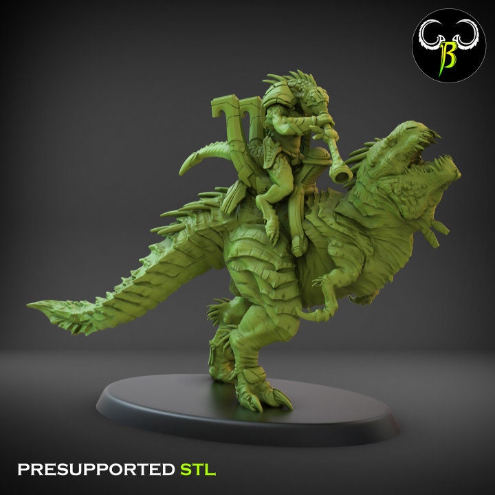 Lost temple - Carnadon Rider lizardmen usable for wargames, Oldhammer, battle, king of wars, 9th age, dungeons and dragons