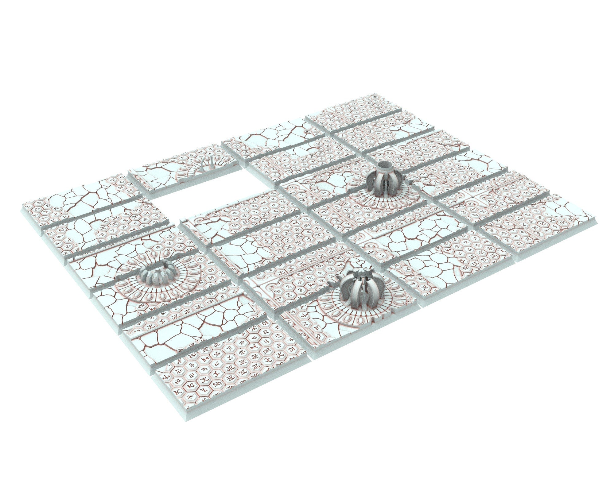 Dark City - Textured Rectangular Bases, lot of 50mm to 150mm DRKCT Eldar fantasy runic ground usable for Oldhammer, 9th age, King of war...