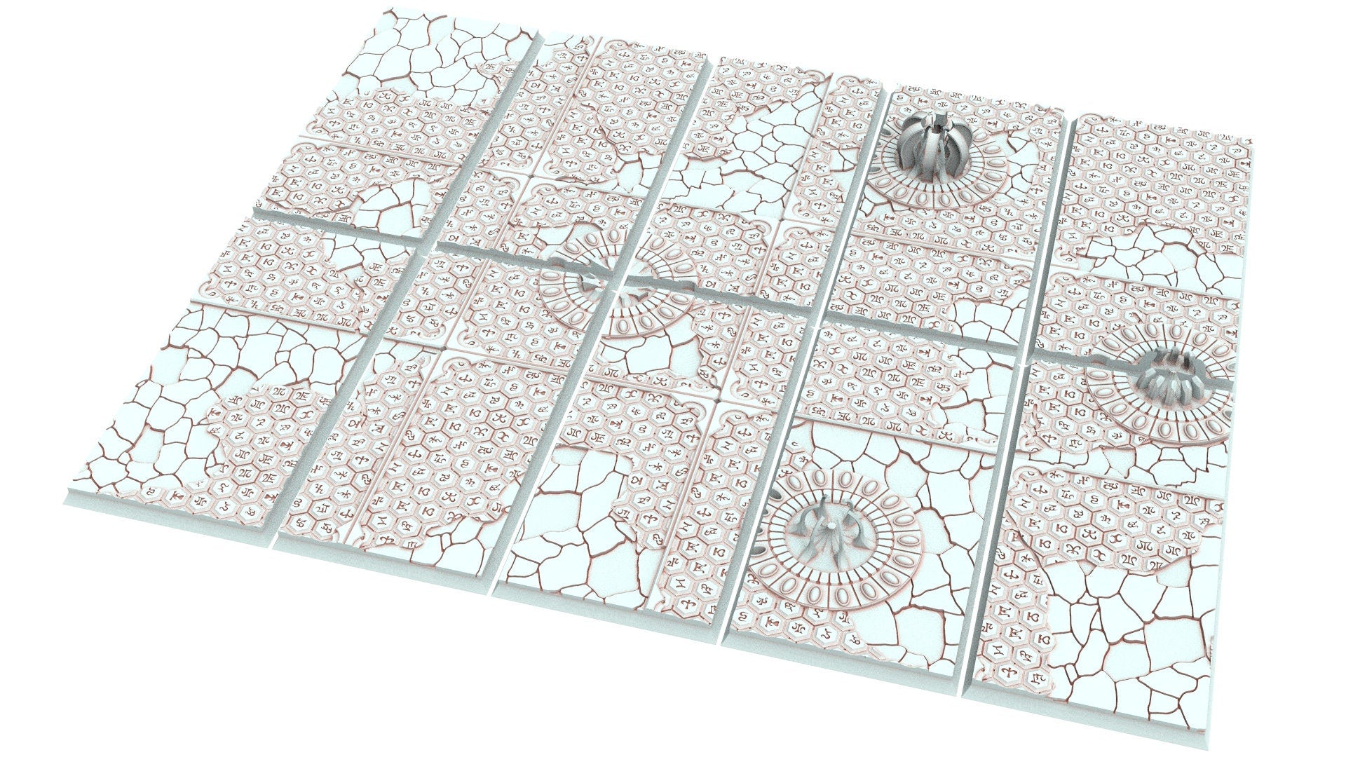 Dark City - Textured Rectangular Bases, lot of 50mm to 150mm DRKCT Eldar fantasy runic ground usable for Oldhammer, 9th age, King of war...