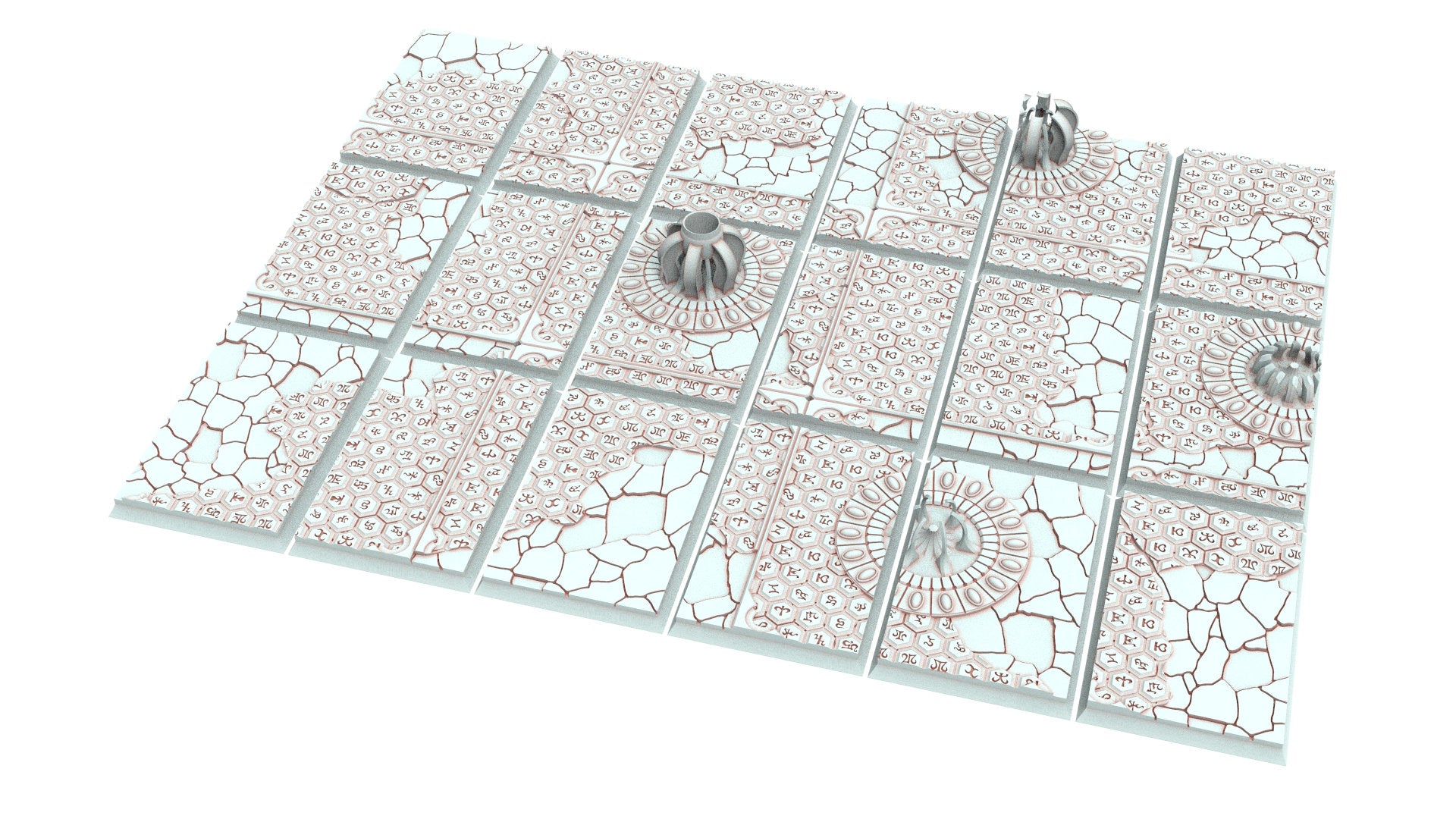 Dark City - Textured Rectangular Bases, lot of 50mm to 150mm DRKCT Eldar fantasy runic ground usable for Oldhammer, 9th age, King of war...