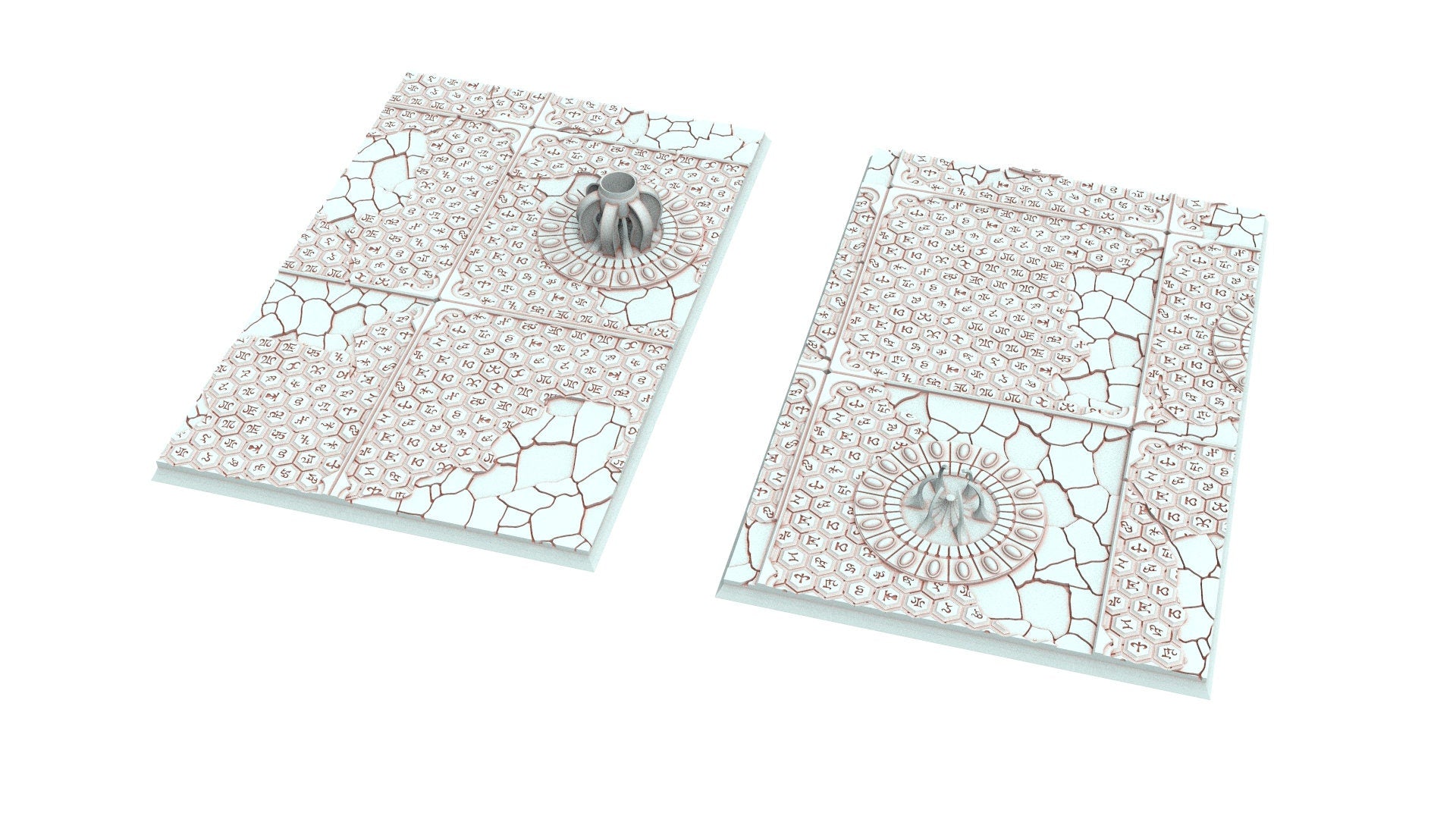 Dark City - Textured Rectangular Bases, lot of 50mm to 150mm DRKCT Eldar fantasy runic ground usable for Oldhammer, 9th age, King of war...