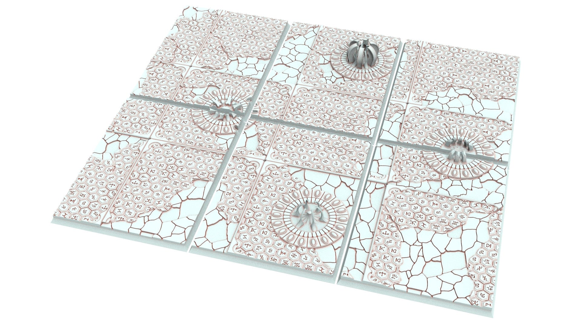 Dark City - Textured Rectangular Bases, lot of 50mm to 150mm DRKCT Eldar fantasy runic ground usable for Oldhammer, 9th age, King of war...