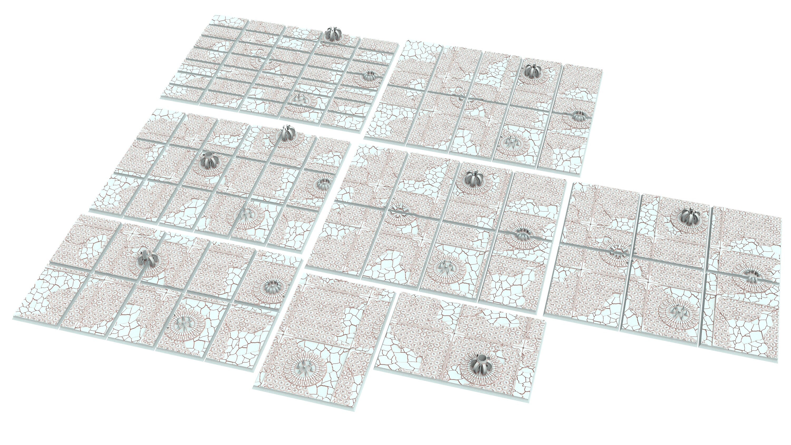 Dark City - Textured Rectangular Bases, lot of 50mm to 150mm DRKCT Eldar fantasy runic ground usable for Oldhammer, 9th age, King of war...