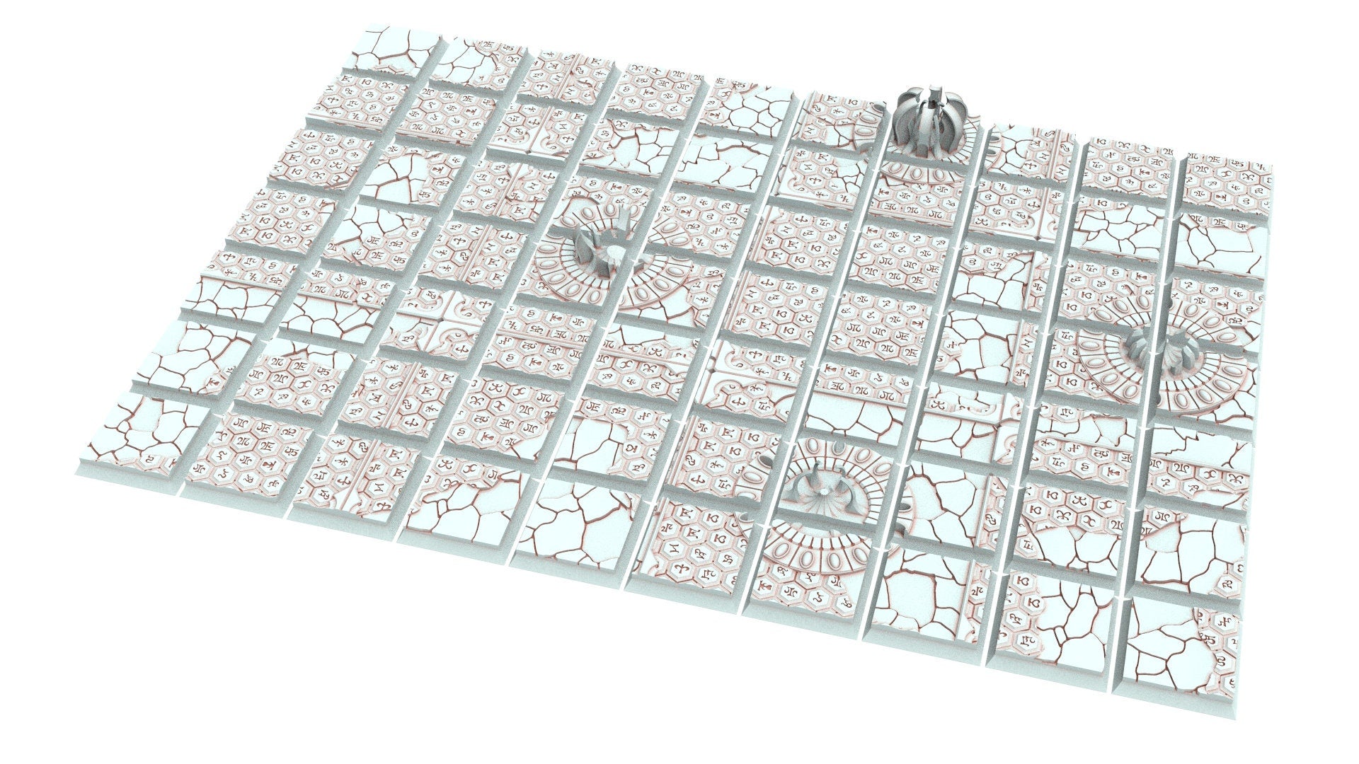 Dark City Elves - Lot of 20mm to 100mm square bases & textures usable for Oldhammer, 9th age, King of war, DnD, Confrontation, wargame...