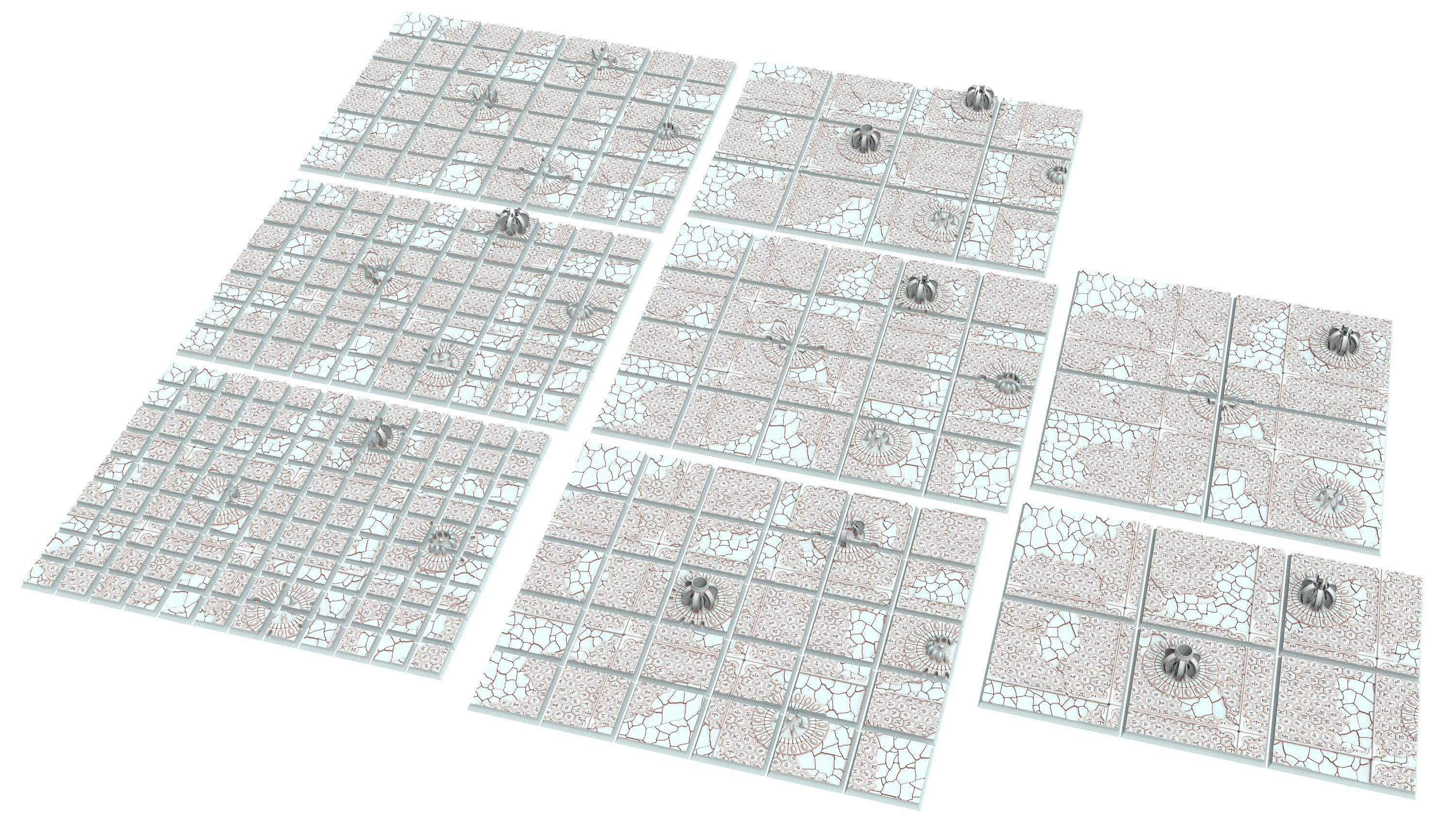 Dark City Elves - Lot of 20mm to 100mm square bases & textures usable for Oldhammer, 9th age, King of war, DnD, Confrontation, wargame...