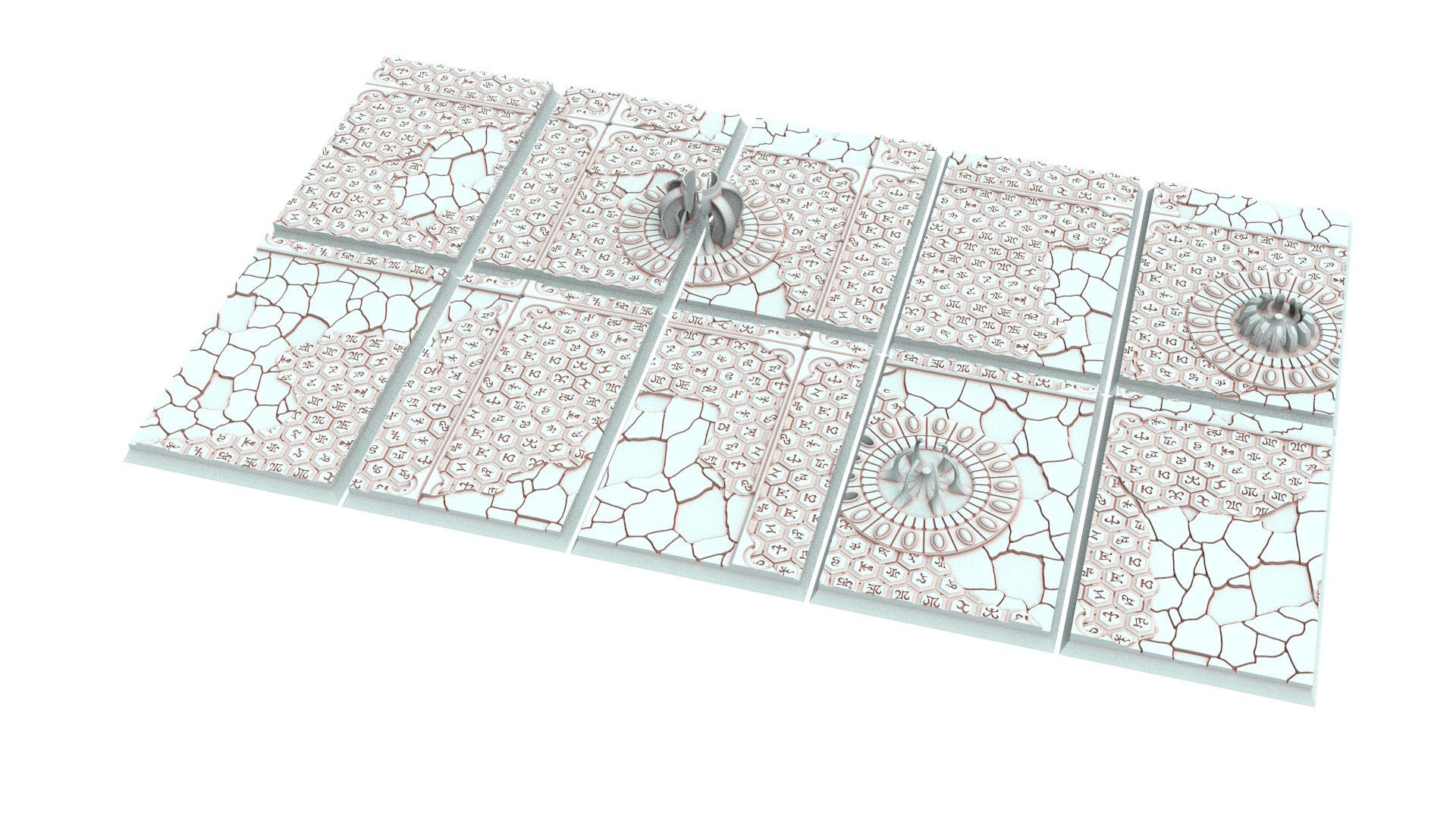 Dark City - Textured Rectangular Bases, lot of 50mm to 150mm DRKCT Eldar fantasy runic ground usable for Oldhammer, 9th age, King of war...