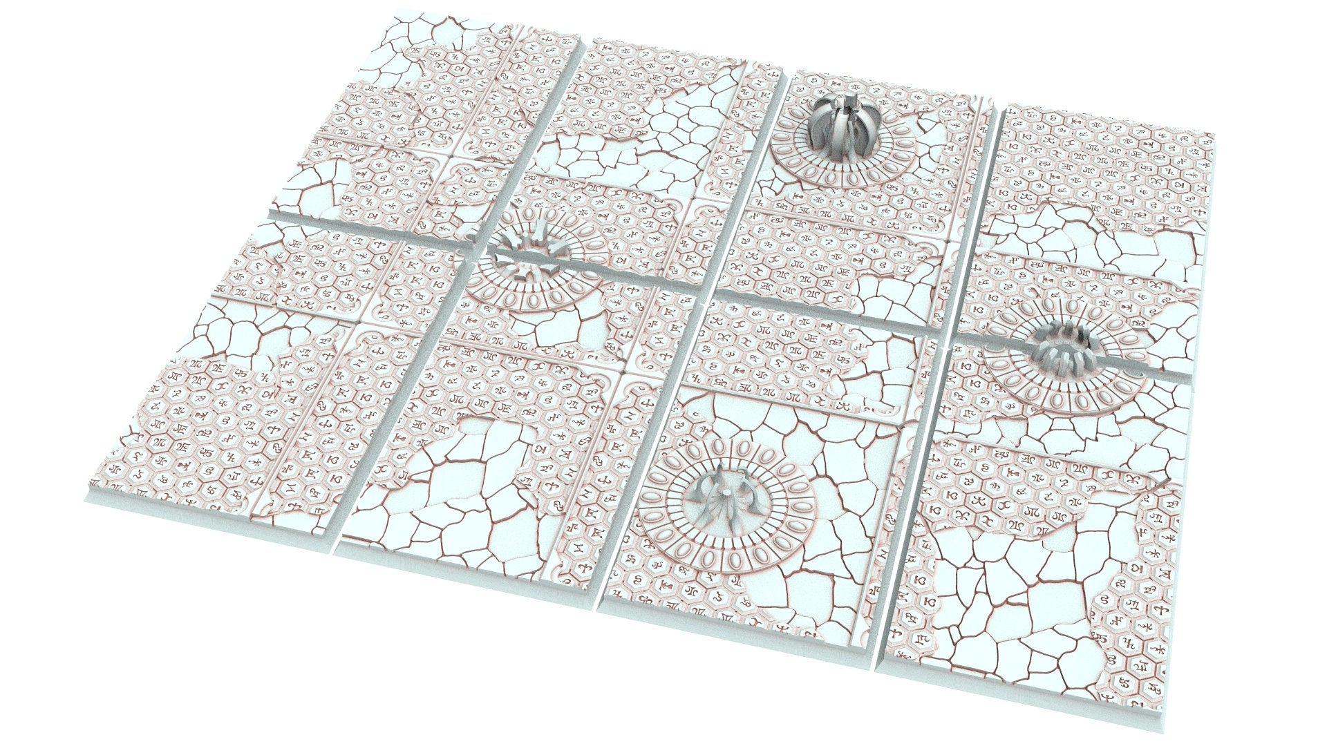 Dark City - Textured Rectangular Bases, lot of 50mm to 150mm DRKCT Eldar fantasy runic ground usable for Oldhammer, 9th age, King of war...