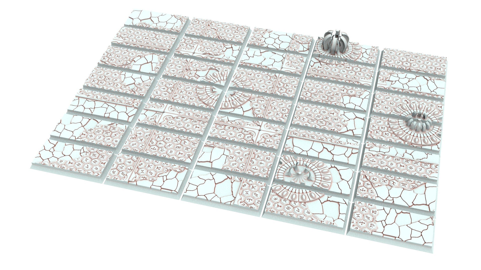 Dark City - Textured Rectangular Bases, lot of 50mm to 150mm DRKCT Eldar fantasy runic ground usable for Oldhammer, 9th age, King of war...