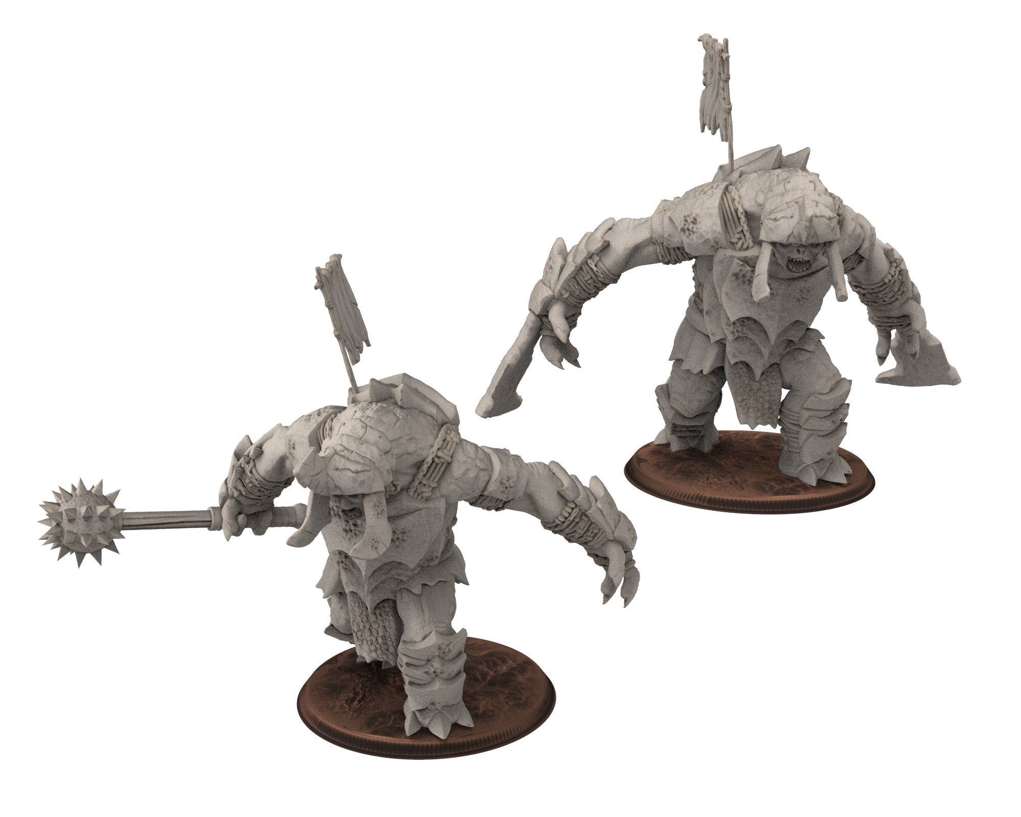 Orcs horde - Giant Troll Warriors, Last guardians, ruins city river, Middle rings miniatures for wargame D&D, Lotr.. Khurzluk Miniatures