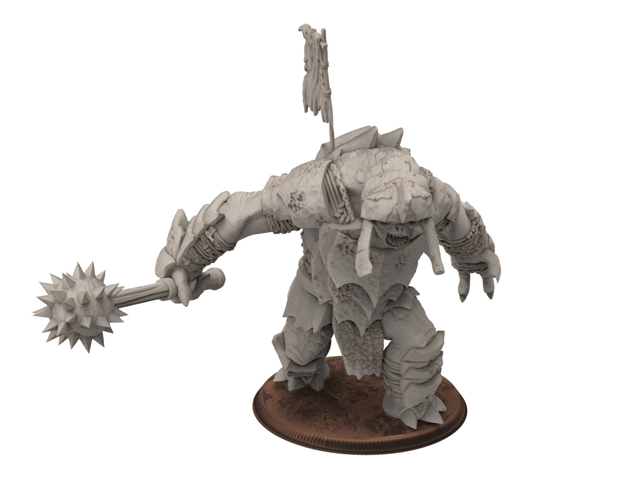 Orcs horde - Giant Troll Artillery, Last guardians, ruins city river, Middle rings miniatures for wargame D&D, Lotr.. Khurzluk Miniatures