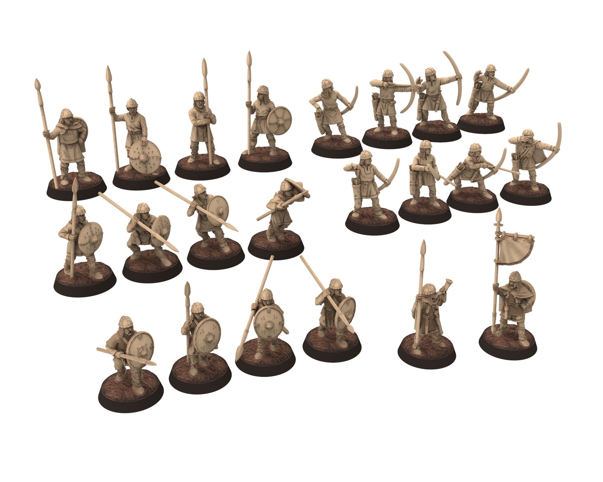 Dark Ages - Banner Carolingian Hearthguard Elite Warriors Frank Empire, Miniatures 28mm, Wargame Historical Saga... Medbury miniature