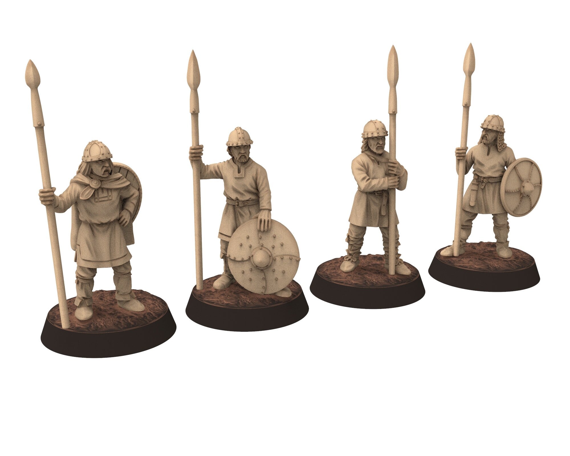 Dark Ages - Banner Carolingian Infantry Footmen Warriors Frank Empire, Miniatures 28mm, Wargame Historical Saga... Medbury miniature