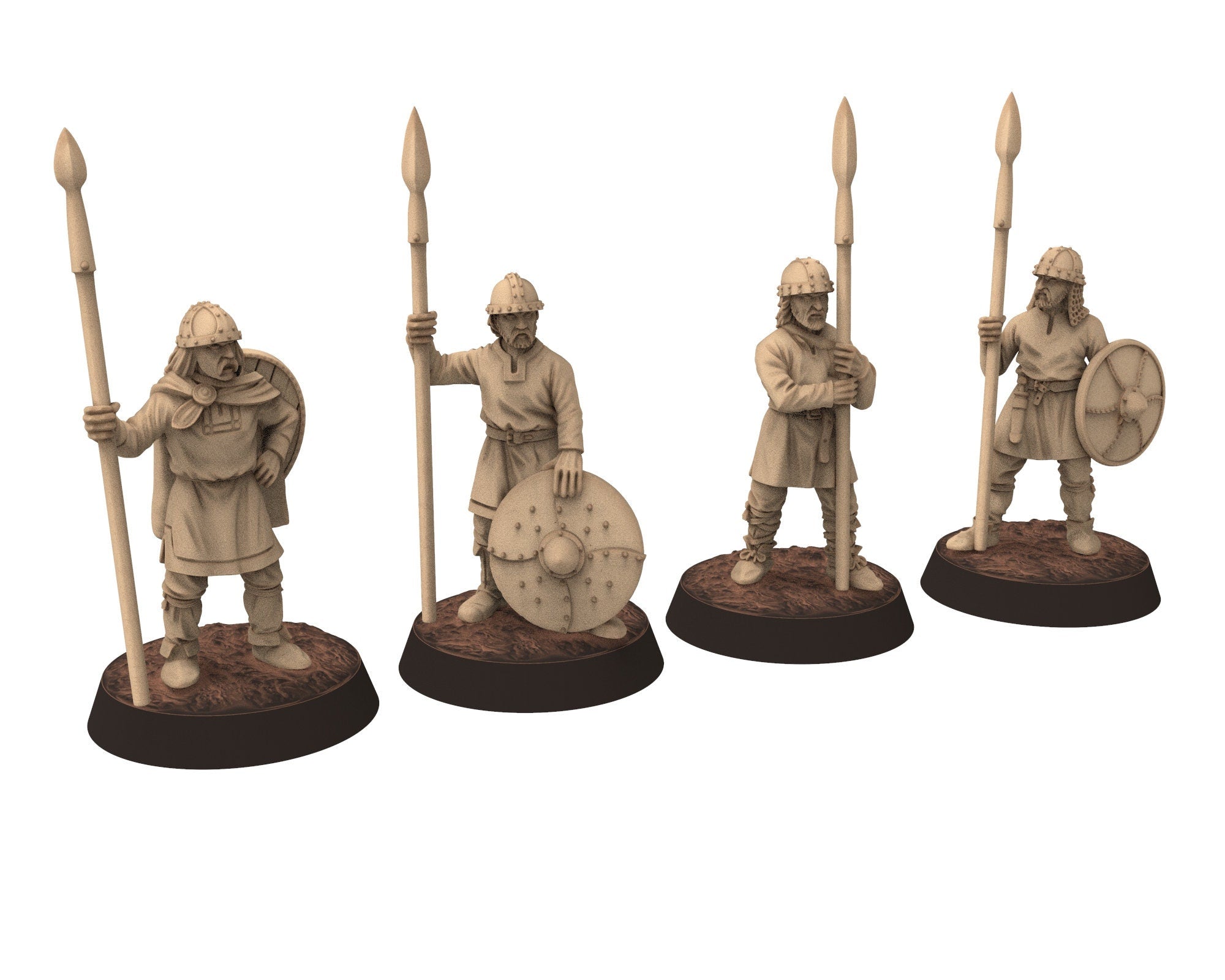 Dark Ages - Bowmen Carolingian Infantry Footmen Warriors Frank Empire, Miniatures 28mm, Wargame Historical Saga... Medbury miniature