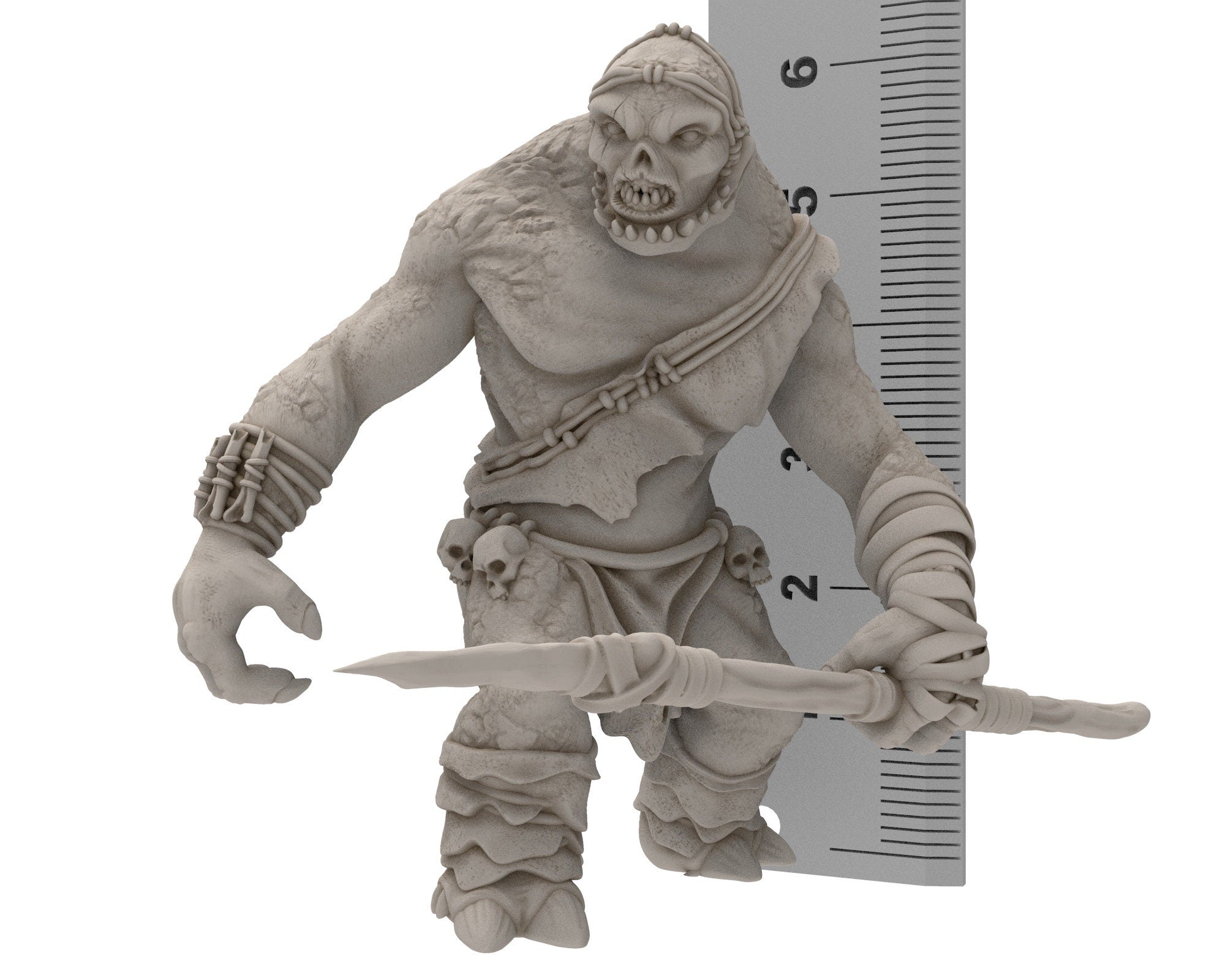 Goblin cave - Savage cave troll warriors with spear, Dwarf mine, Middle rings miniatures for wargame D&D, Lotr...