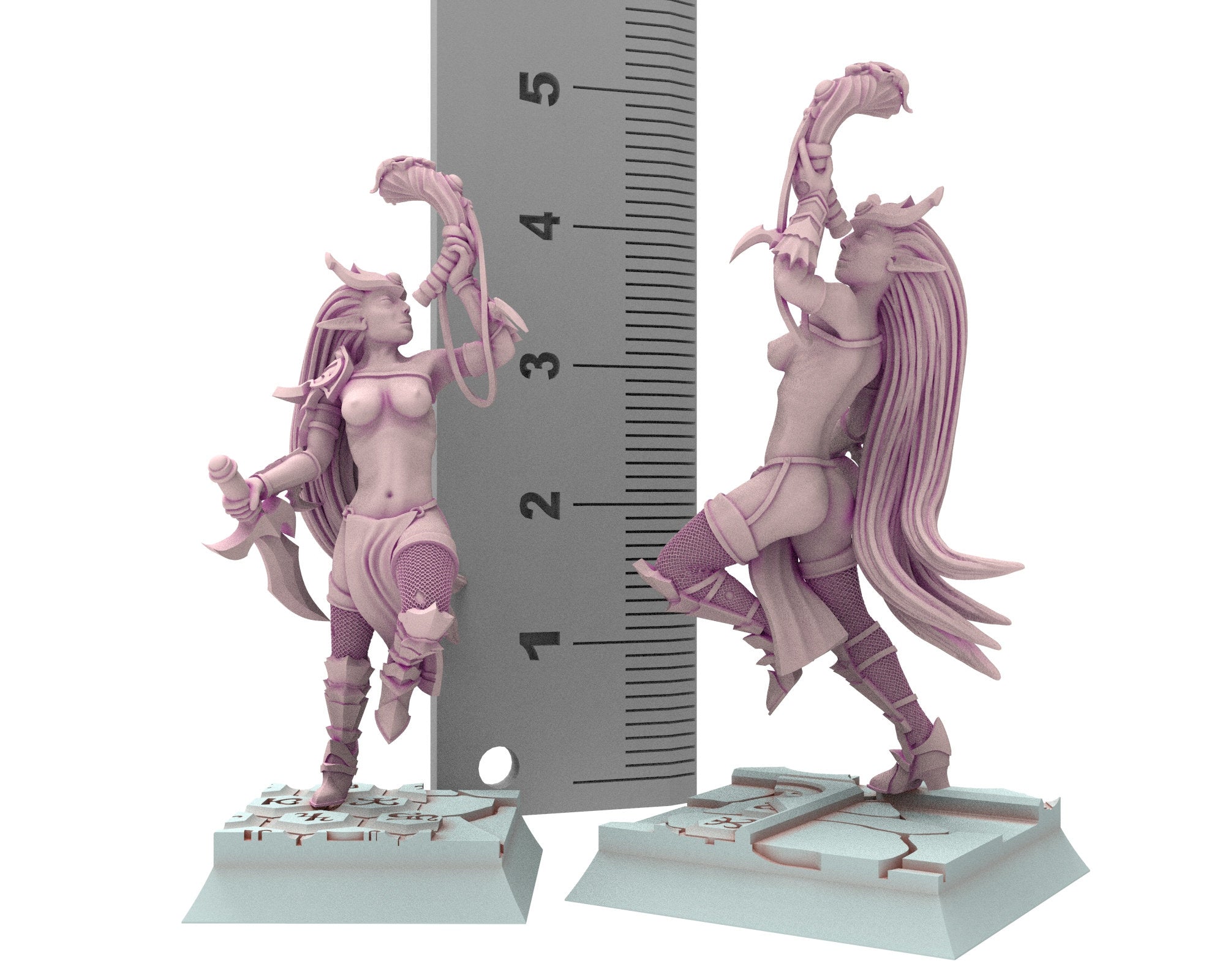 Dark Elves - 32mm Harpies x5, dark elves, Merciless north pillars usable for 9th Age, Fantasy Battle, Oldhammer, King of war, D&D...