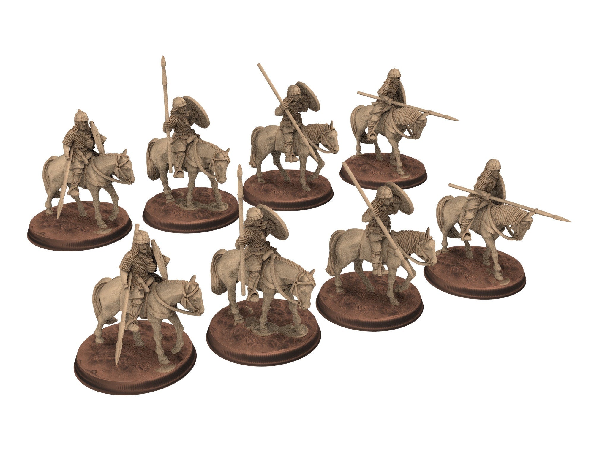 Dark Ages - Mounted Carolingian Hearthguard Elite Warriors Frank Empire, Miniatures 28mm, Wargame Historical Saga... Medbury miniature