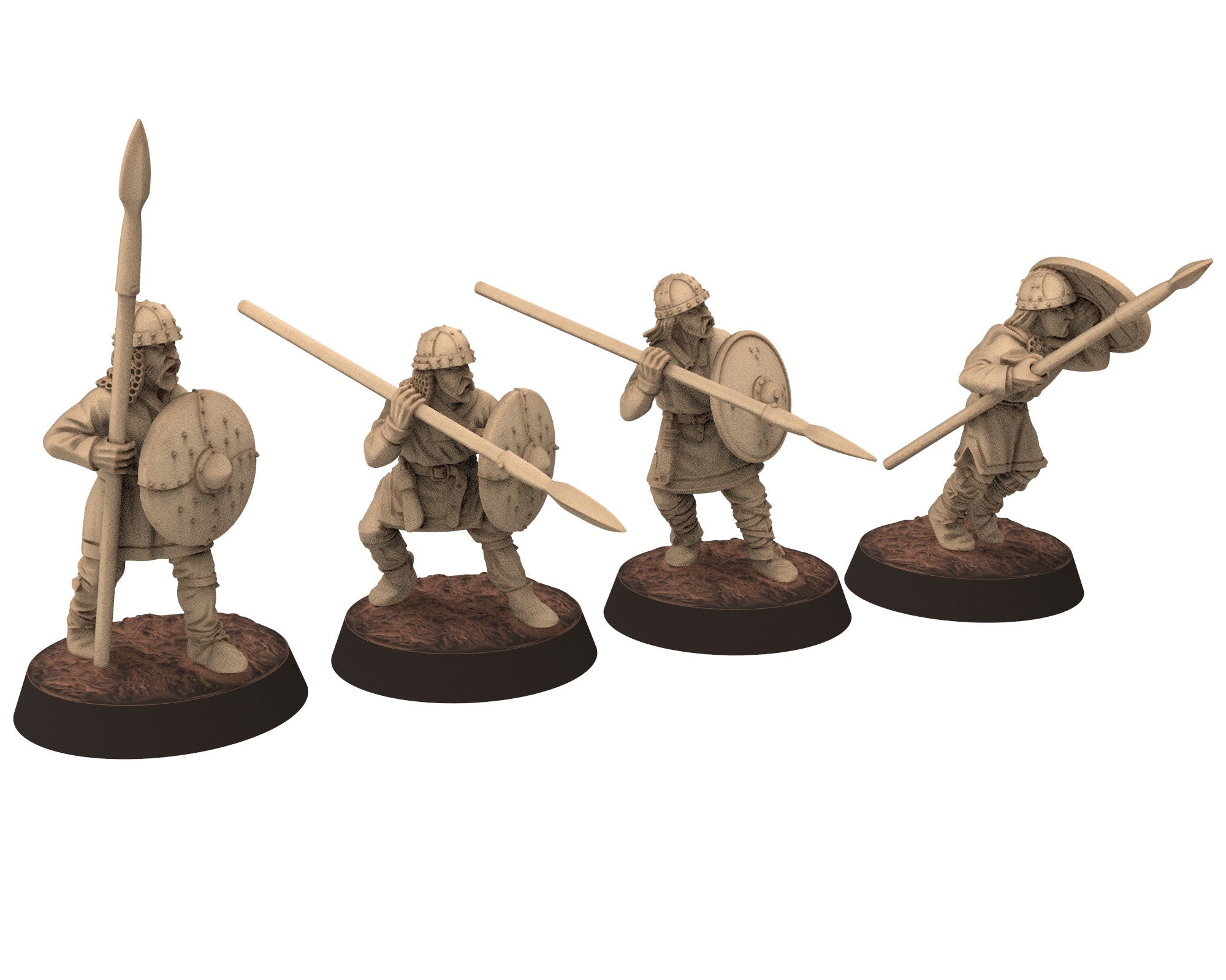 Dark Ages - Bowmen Carolingian Infantry Footmen Warriors Frank Empire, Miniatures 28mm, Wargame Historical Saga... Medbury miniature
