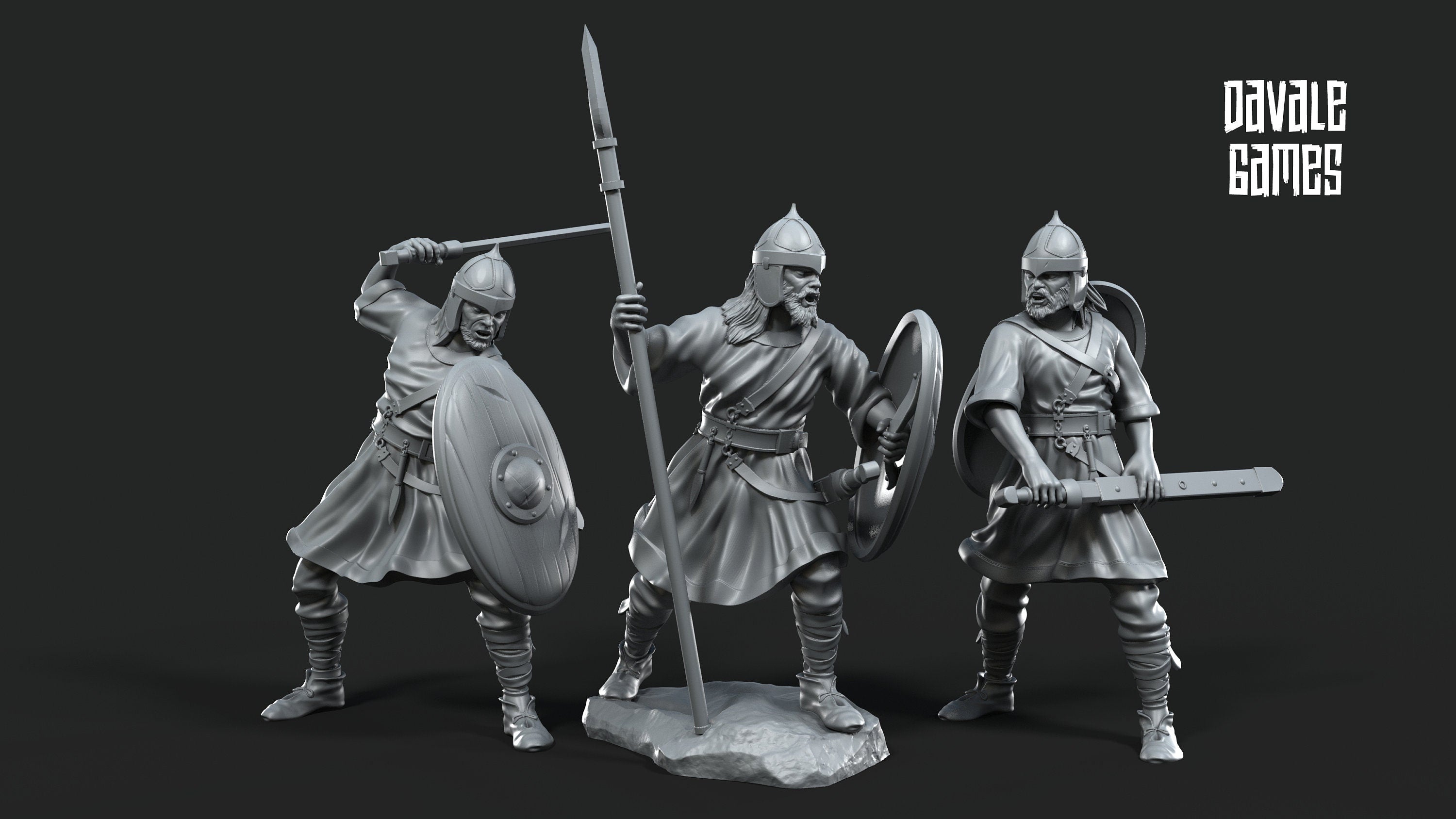 Visigoths - Visigoths warriors on foot - Historical, davale games, for Wargames, Pathfinder, Dungeons & Dragons