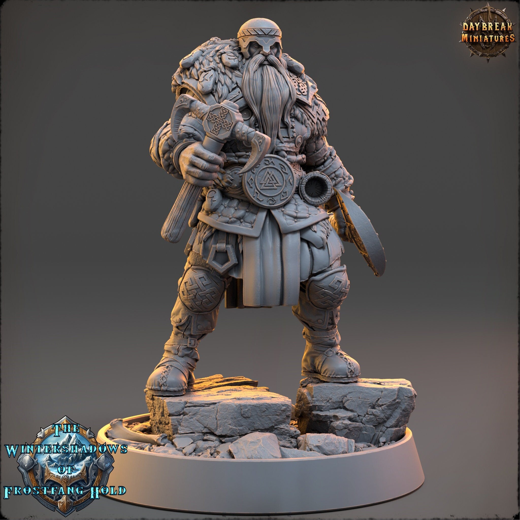 Vikings - Haldor Skullsplitter - The Wintershadows of Frostfang Hold, daybreak miniatures, for Wargames, Pathfinder, Dungeons & Dragons