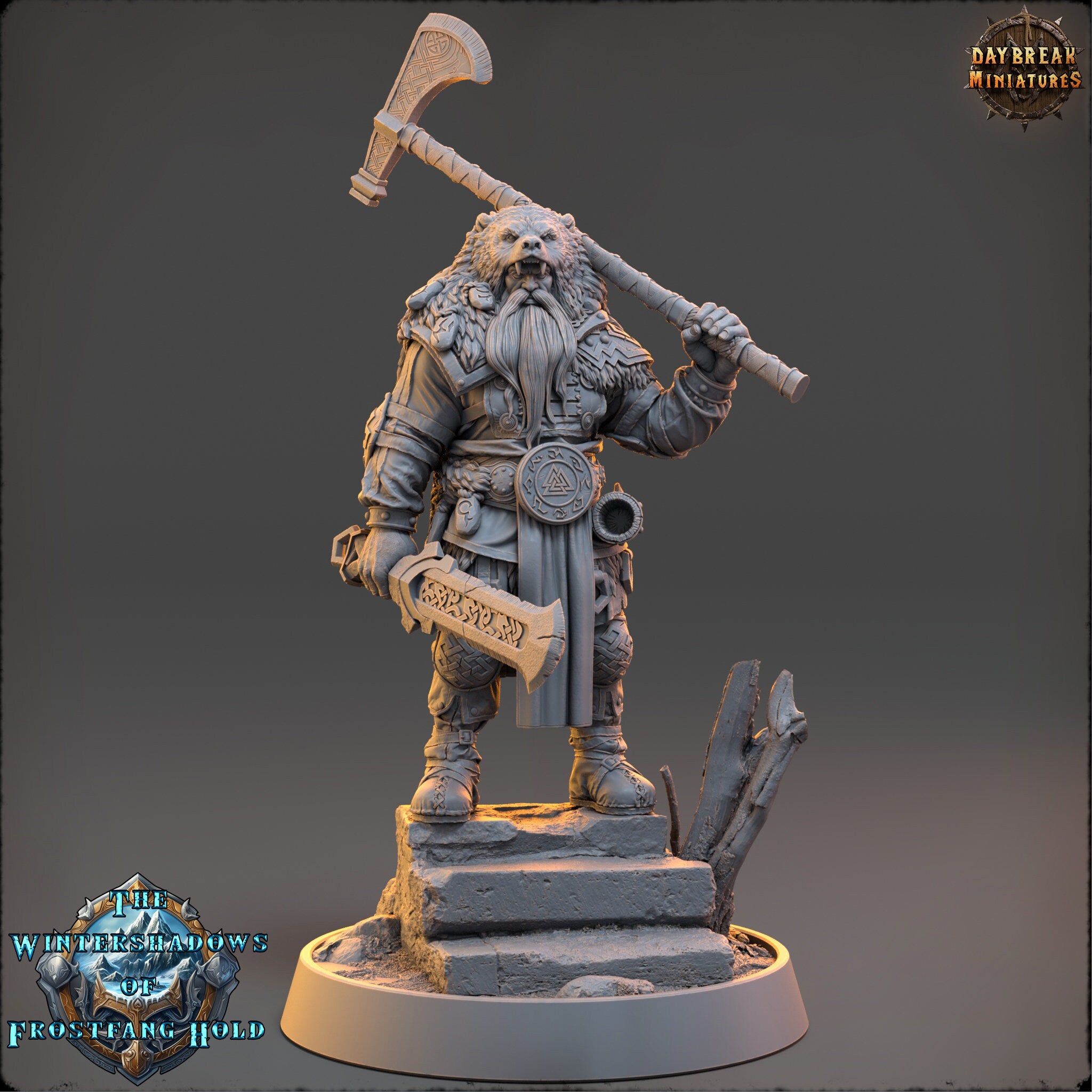 Vikings - Ragnar Wolfslayer - The Wintershadows of Frostfang Hold, daybreak miniatures, for Wargames, Pathfinder, Dungeons & Dragons