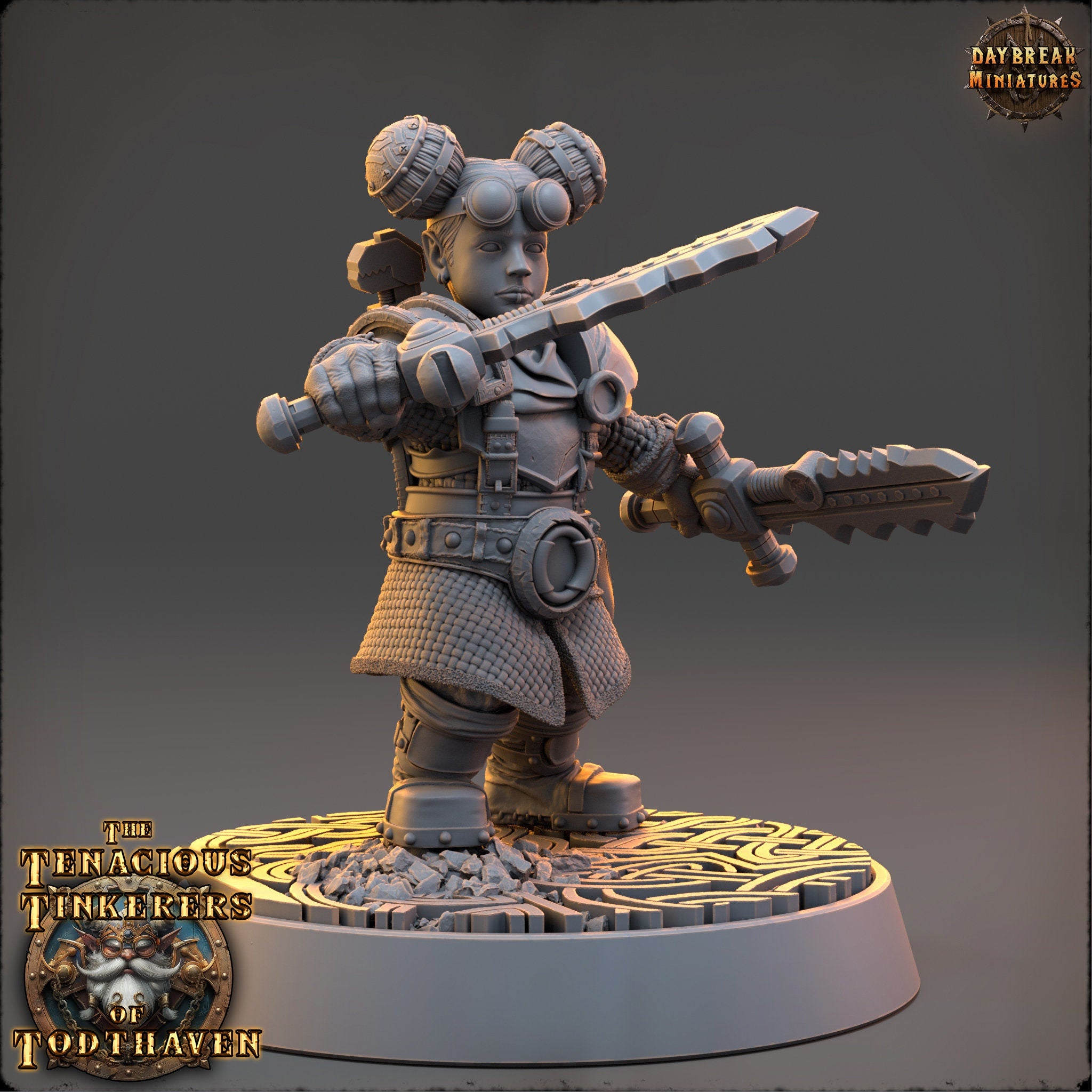 The Tenacious Tinkerers of Todthaven - Elsa Brassblade - Dwarves, daybreak miniatures, Pathfinder, Dungeons & Dragons