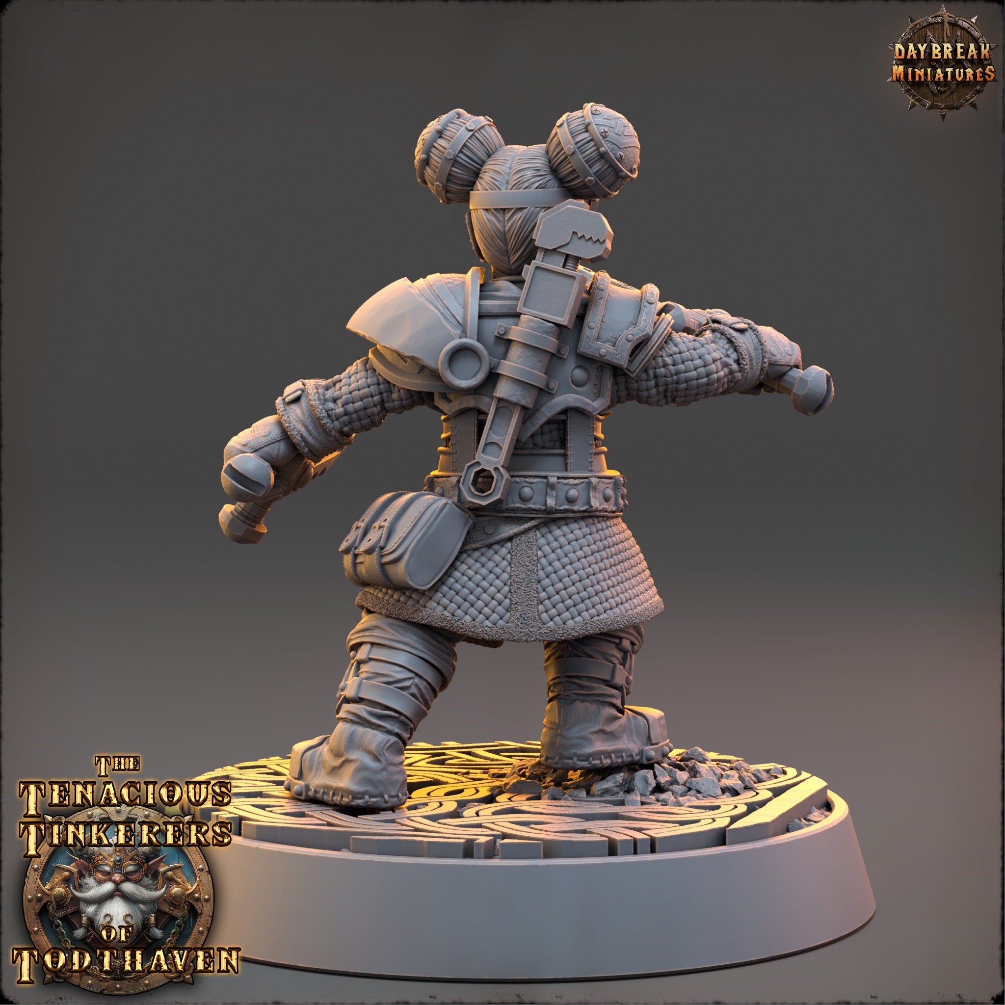 The Tenacious Tinkerers of Todthaven - Elsa Brassblade - Dwarves, daybreak miniatures, Pathfinder, Dungeons & Dragons