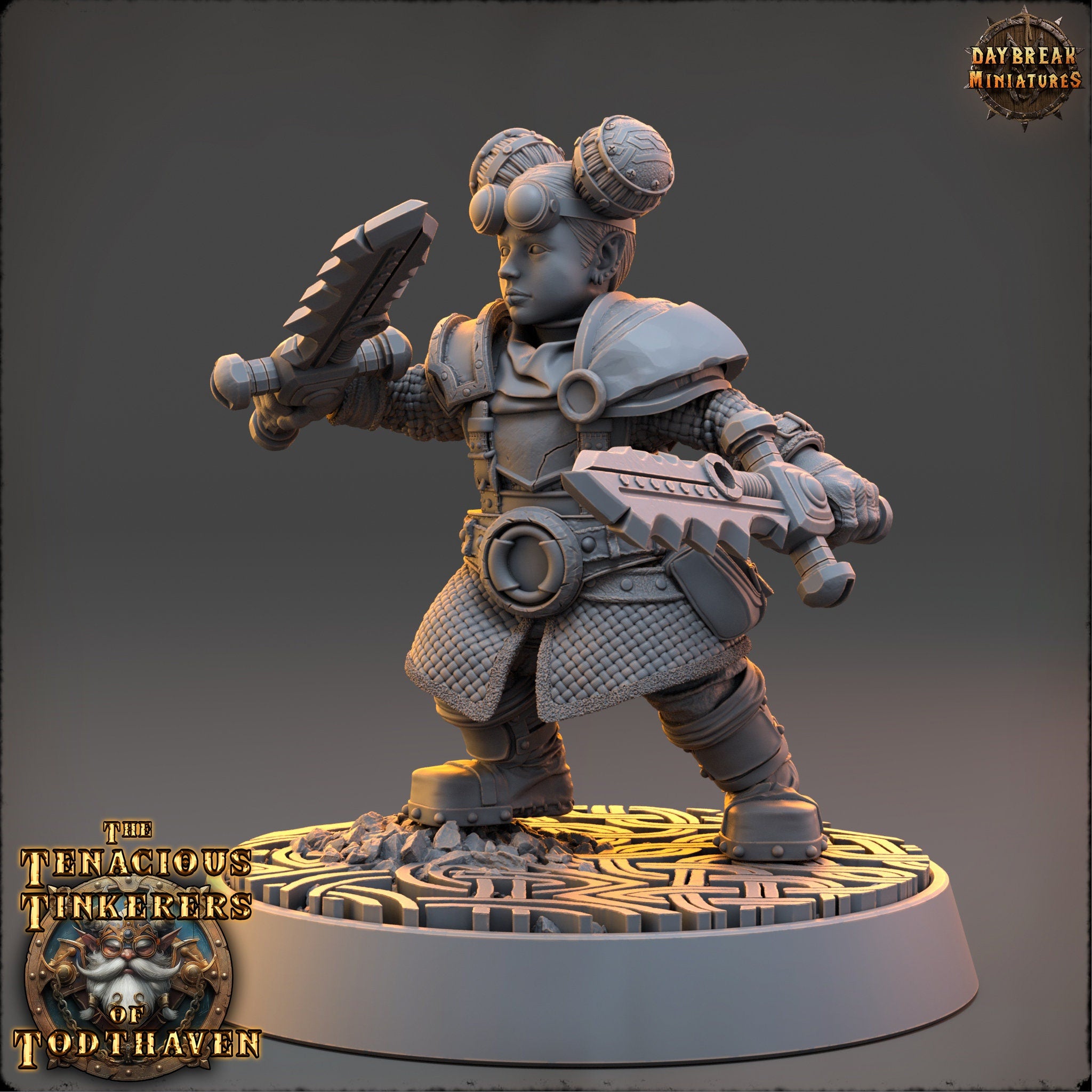 The Tenacious Tinkerers of Todthaven - Elsa Brassblade - Dwarves, daybreak miniatures, Pathfinder, Dungeons & Dragons