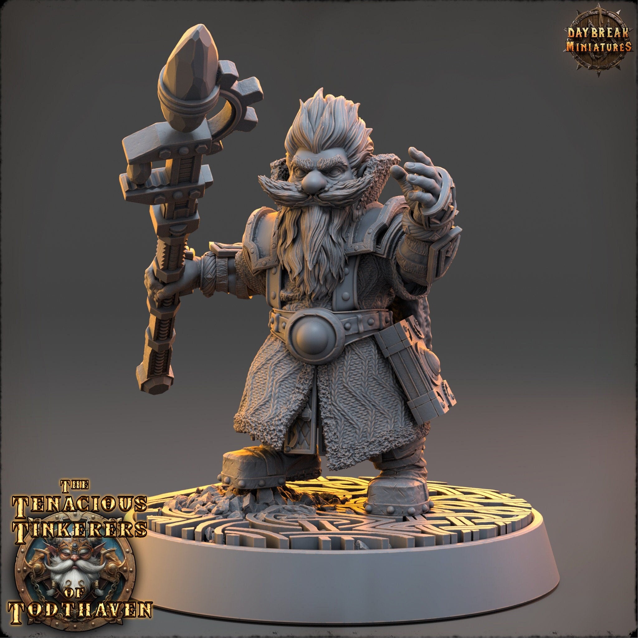 The Tenacious Tinkerers of Todthaven - Heinrich Coppercoil Duke of Todthaven - Dwarves, daybreak miniatures, Pathfinder, Dungeons & Dragons