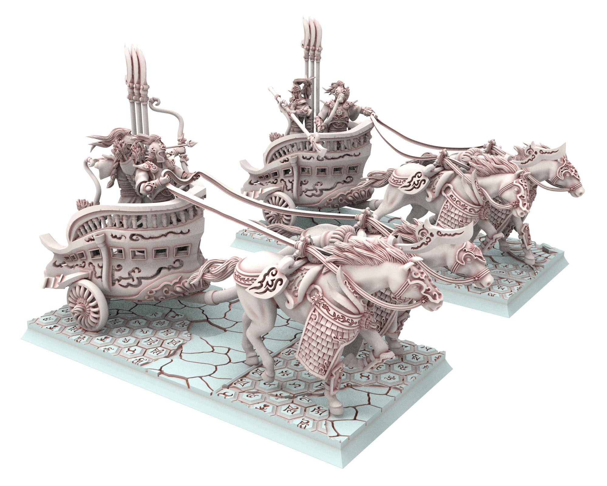 Hight Elves - 28mm x3 Chariots Bundle, Fantasy elves, Insular Kingdom usable for 9th Age, Fantasy Battle, Oldhammer, King of war, D&D