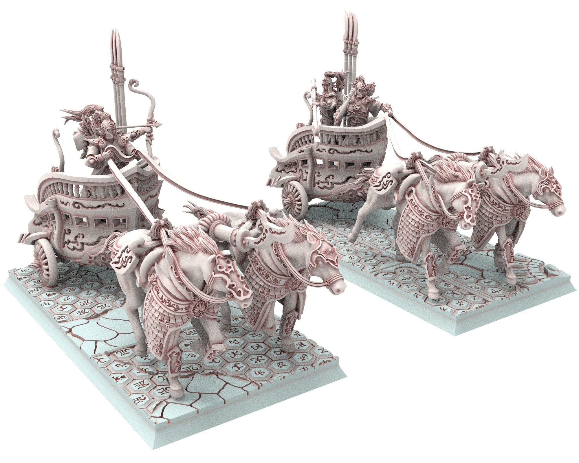 Hight Elves - 32mm Lion Chariots, Fantasy elves, Insular Kingdom usable for 9th Age, Fantasy Battle, Oldhammer, King of war, D&D