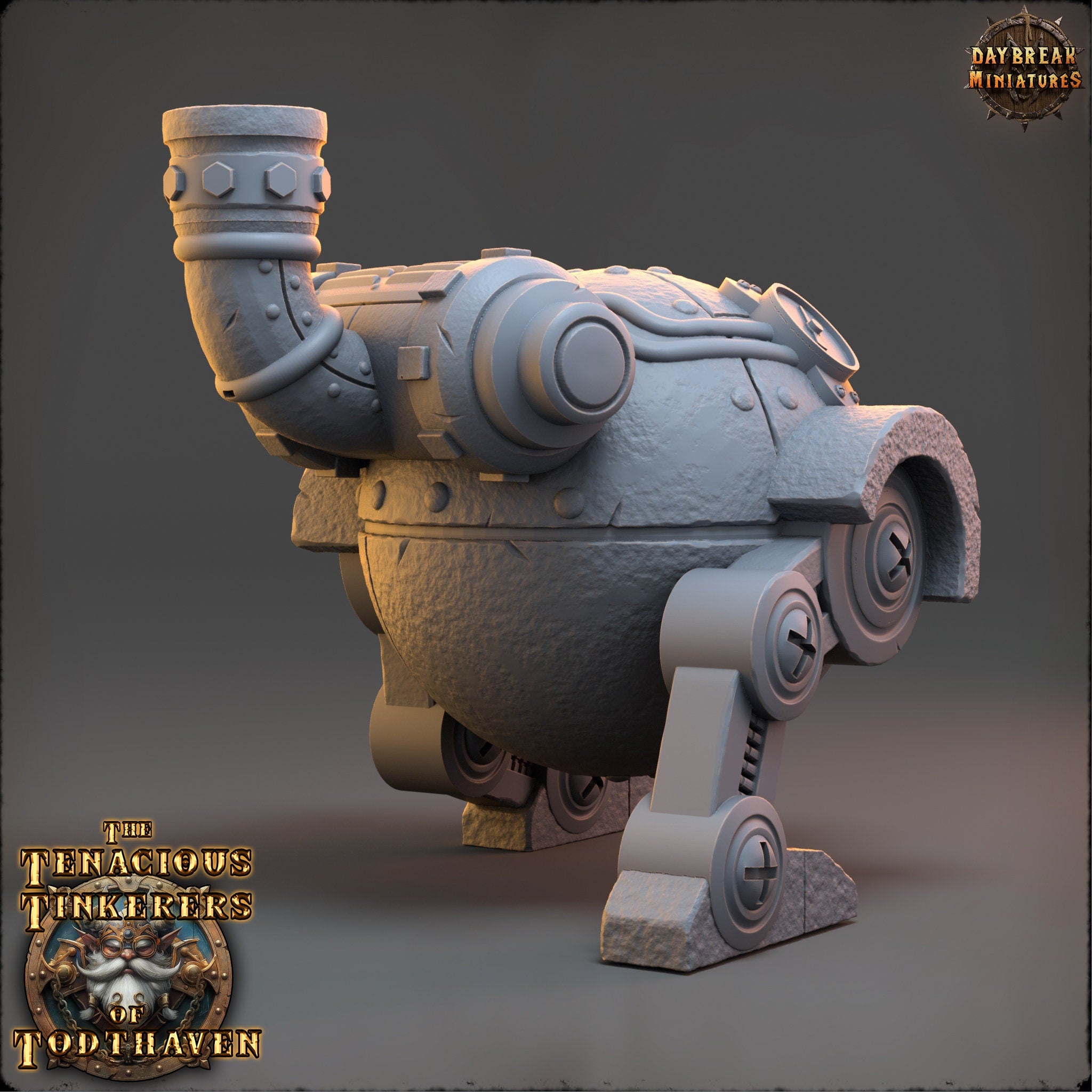 The Tenacious Tinkerers of Todthaven - Dwarves - Terrain Steam Walker, daybreak miniatures, Pathfinder, Dungeons & Dragons