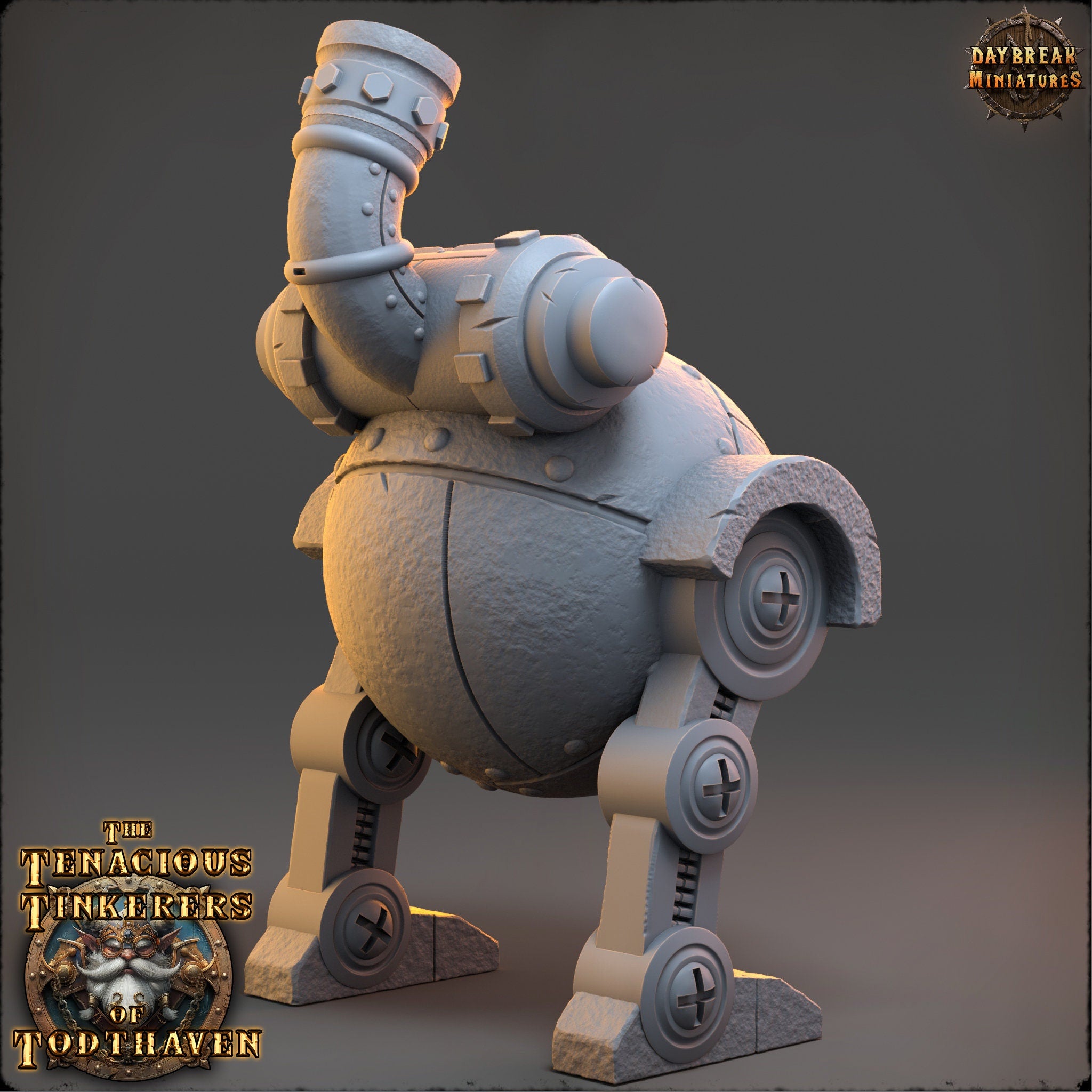 The Tenacious Tinkerers of Todthaven - Dwarves - Terrain Steam Walker, daybreak miniatures, Pathfinder, Dungeons & Dragons