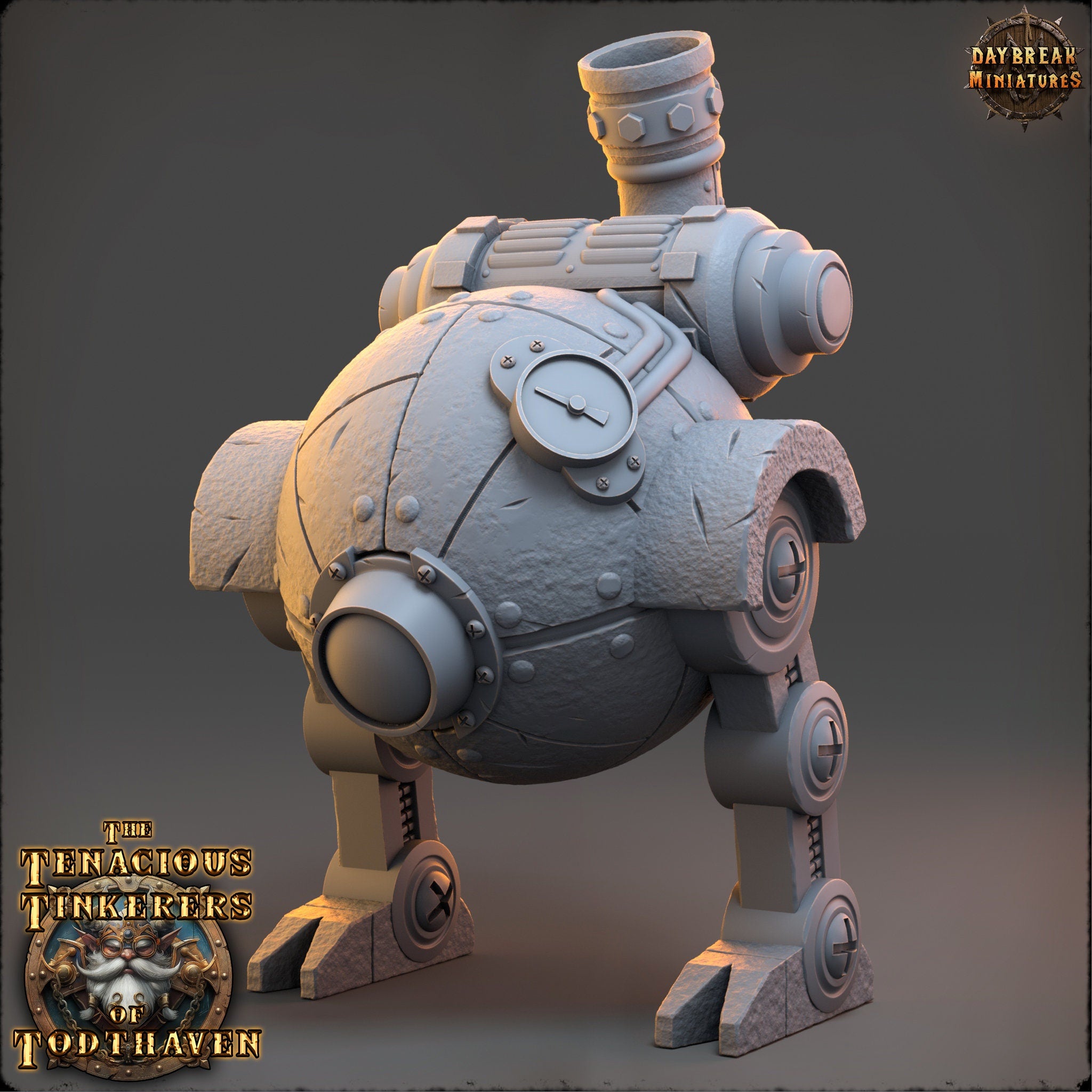The Tenacious Tinkerers of Todthaven - Dwarves - Terrain Steam Walker, daybreak miniatures, Pathfinder, Dungeons & Dragons