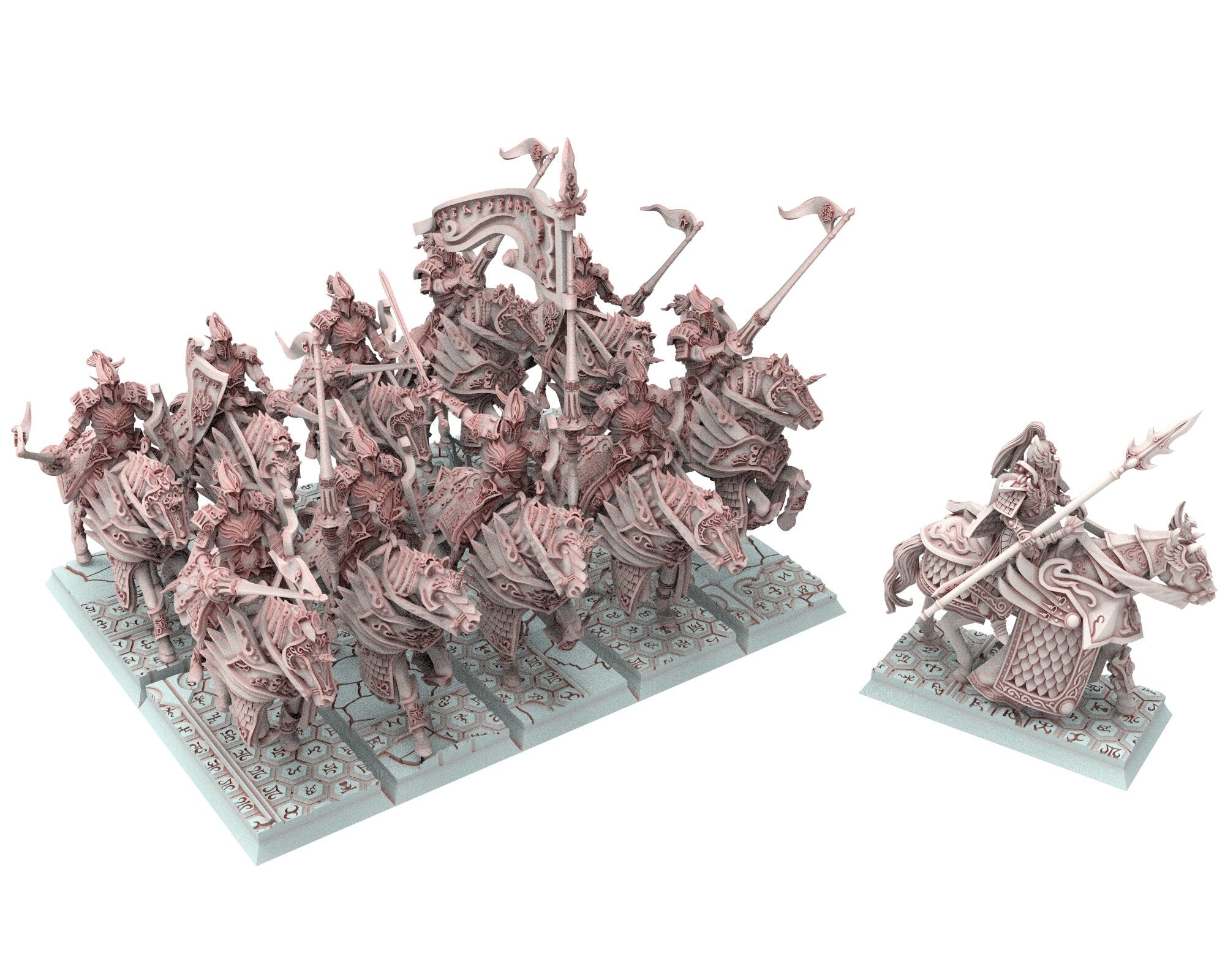 Hight Elves - 28mm Highborne elves lancers, Fantasy elves, Insular Kingdom usable for 9th Age, Fantasy Battle, Oldhammer, King of war, D&D