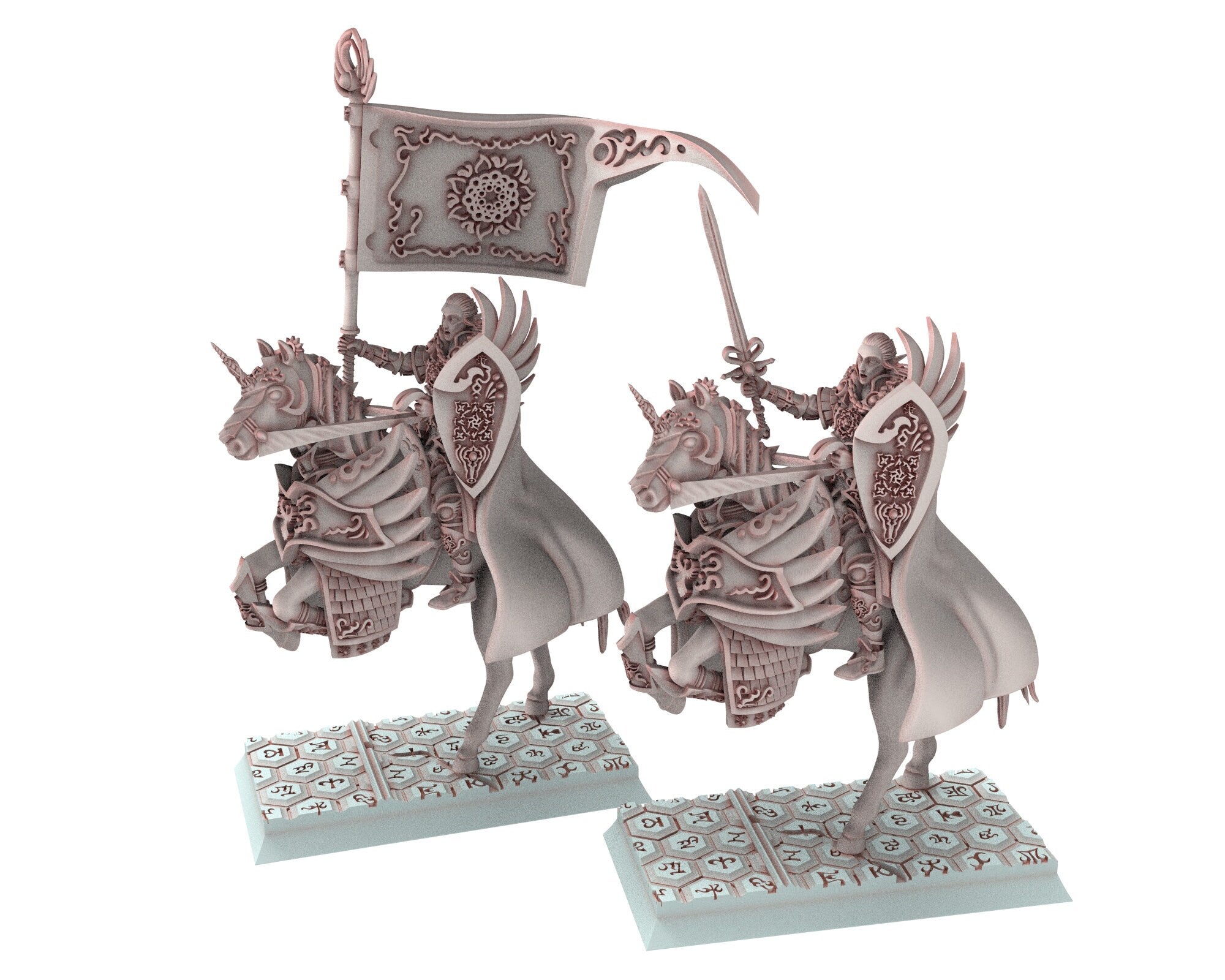 Hight Elves - 28mm Highborne elves Great Banner Holder, Insular Kingdom usable for 9th Age, Fantasy Battle, Oldhammer, King of war, D&D