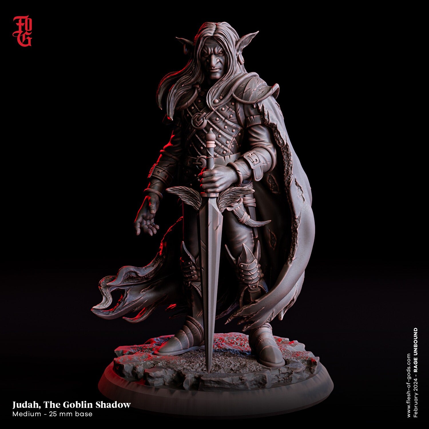 Rage Unbound - Enemy - Judah, The Goblin Shadow 75mm, The Nightfall Cult, Ennemy, Flesh of Gods, for Wargames, Dungeons & Dragons TTRPG