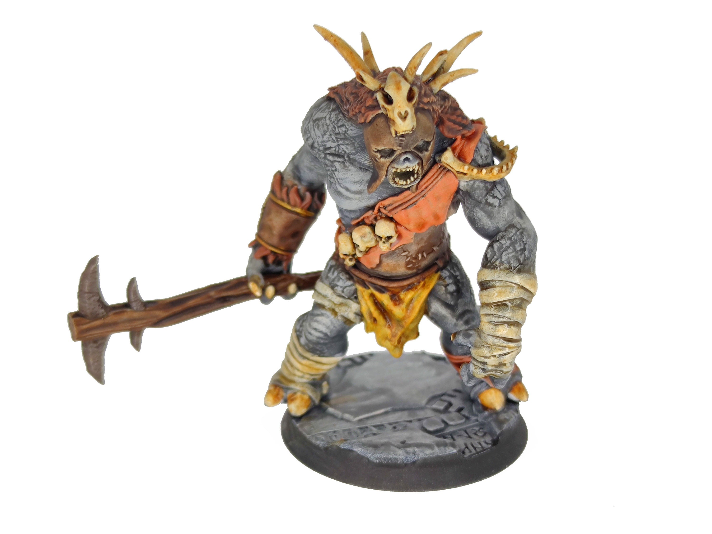 Goblin cave - Savage cave troll warriors with spear, Dwarf mine, Middle rings miniatures for wargame D&D, Lotr...