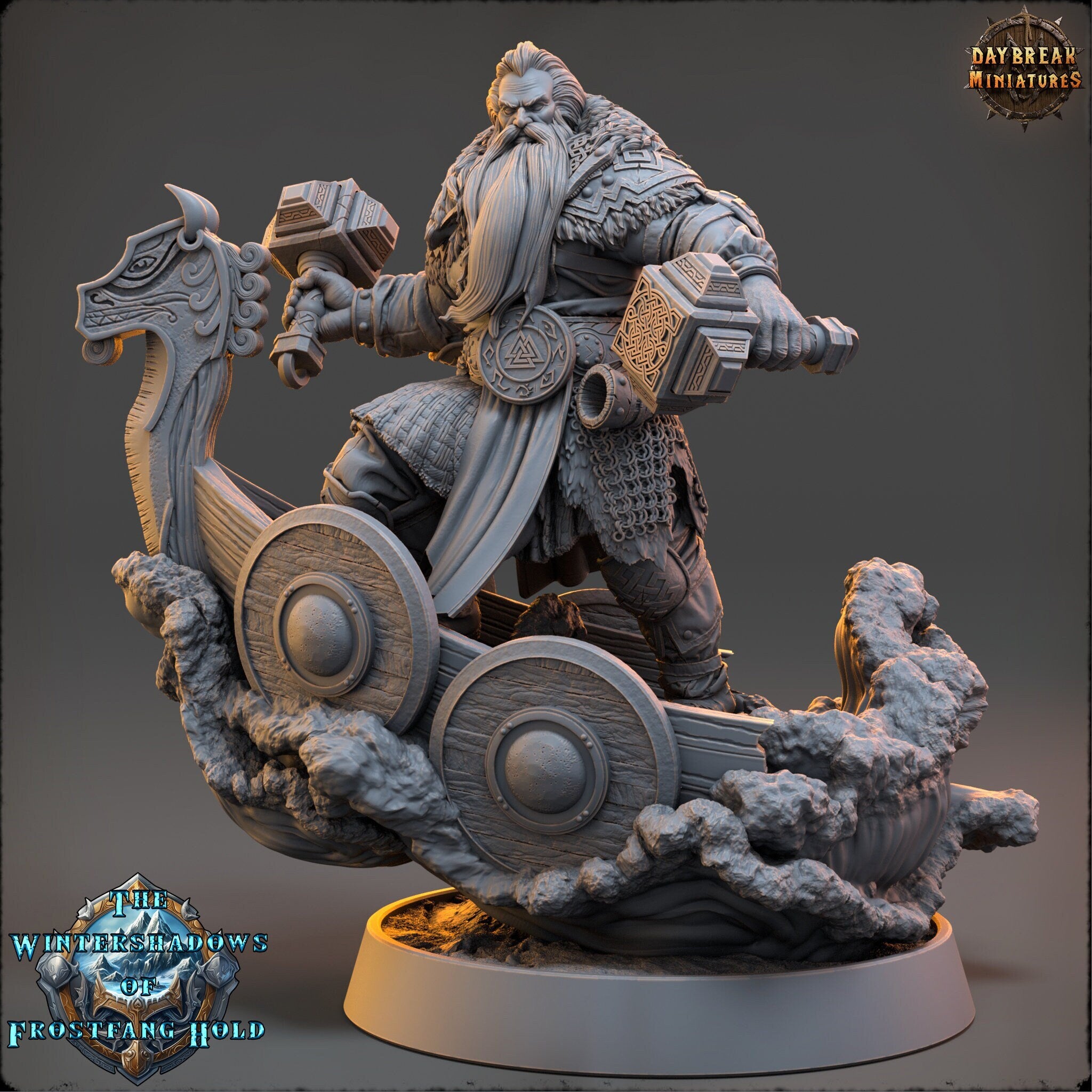 Vikings - Baldur Stormstriker - The Wintershadows of Frostfang Hold, daybreak miniatures, for Wargames, Pathfinder, Dungeons & Dragons